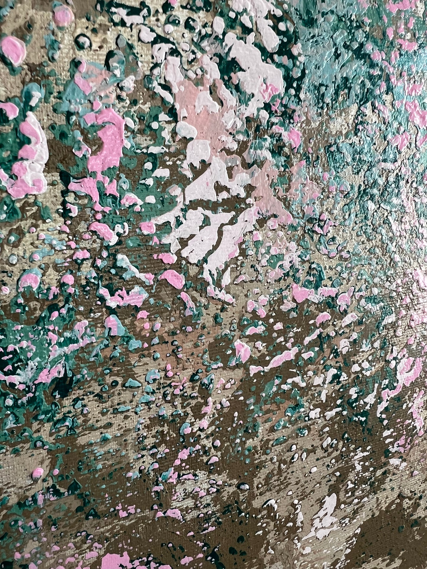 "Švelnus vasaros pasakojimas" abstraktus, vienetinis paveikslas 80*150