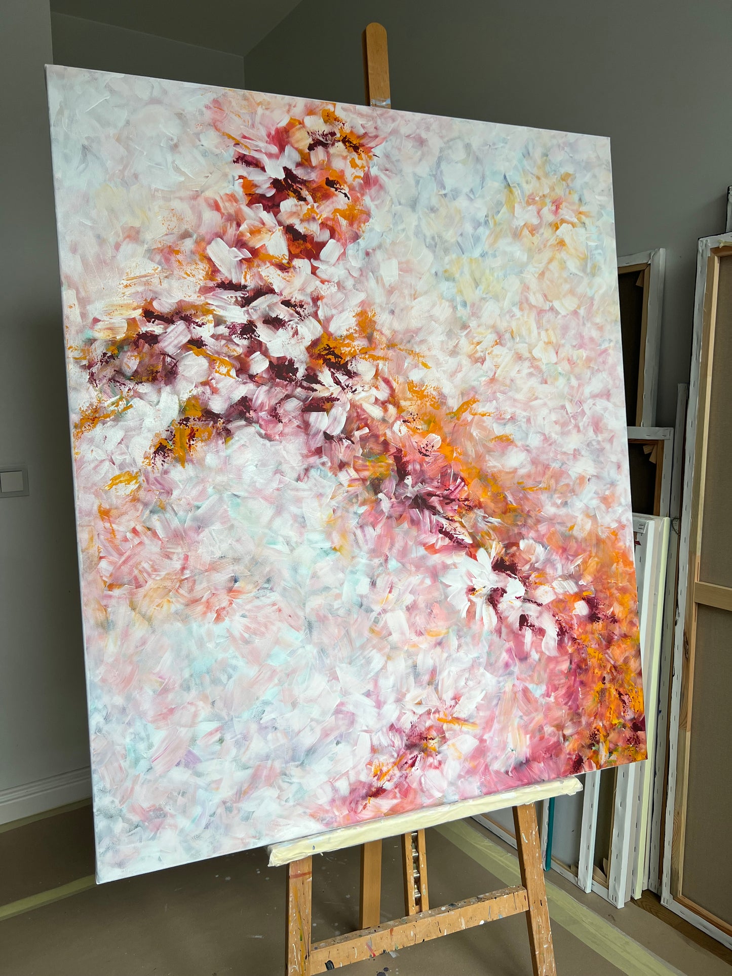 Abstraktus, vienetinis paveikslas "Žydėk" 100*120