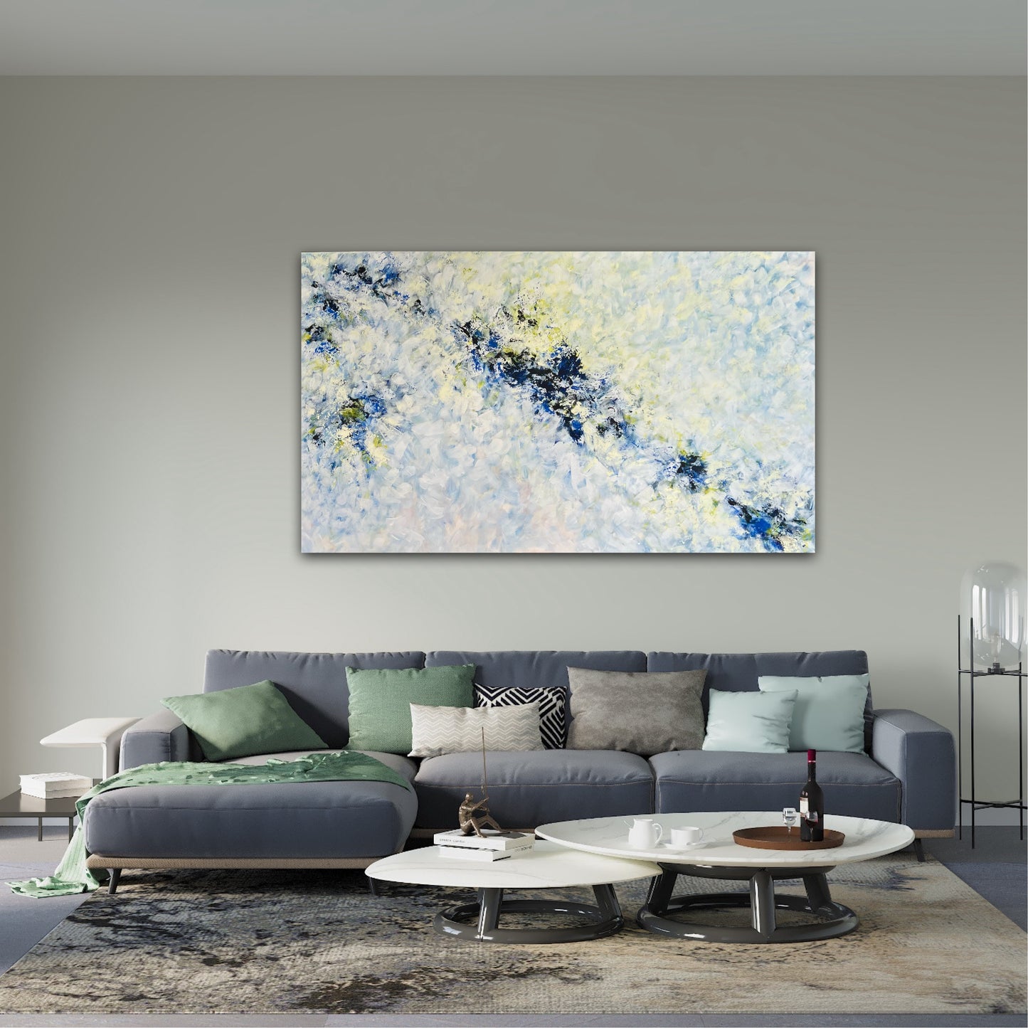 "Tobulas laikas" vienetinis, abstraktus paveikslas namams. Dydis 90*150cm.