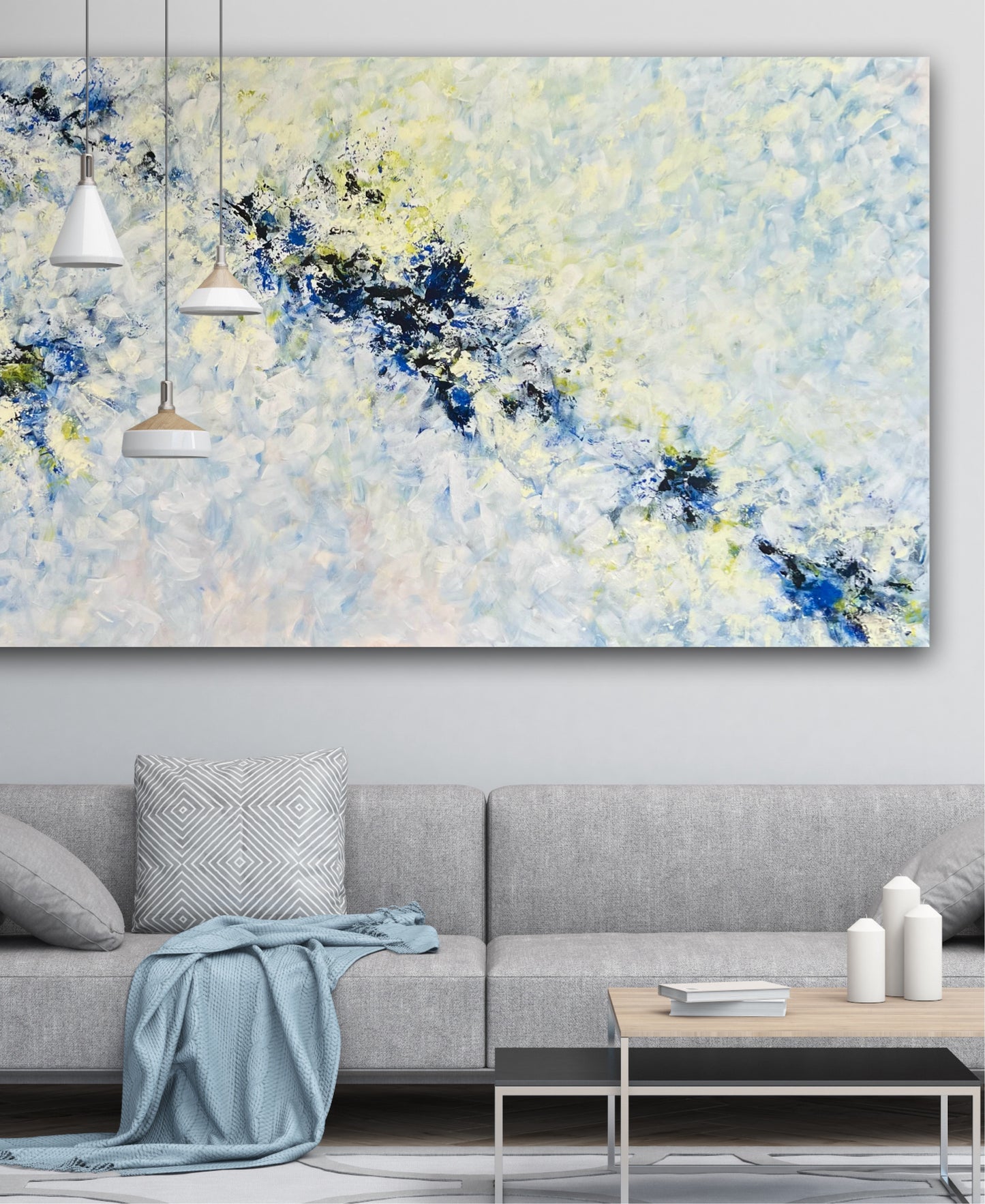 "Tobulas laikas" vienetinis, abstraktus paveikslas namams. Dydis 90*150cm.