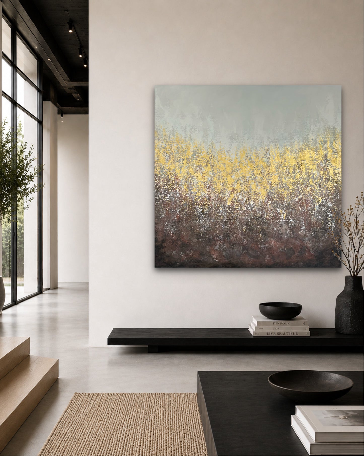 Abstraktus paveikslas "Stepė" 100*100 cm.