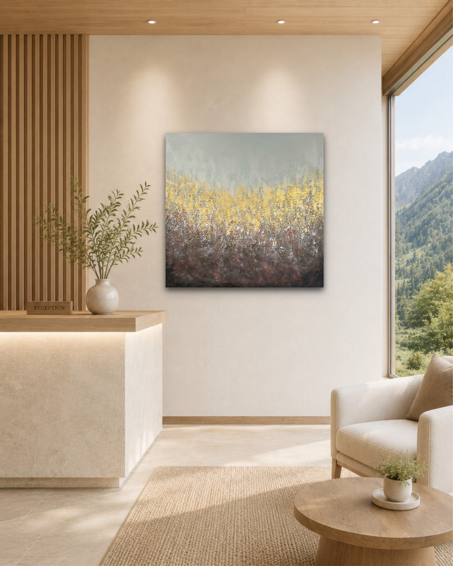 Abstraktus paveikslas "Stepė" 100*100 cm.