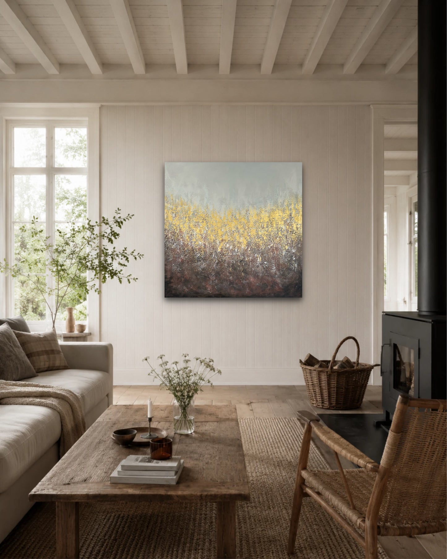 Abstraktus paveikslas "Stepė" 100*100 cm.