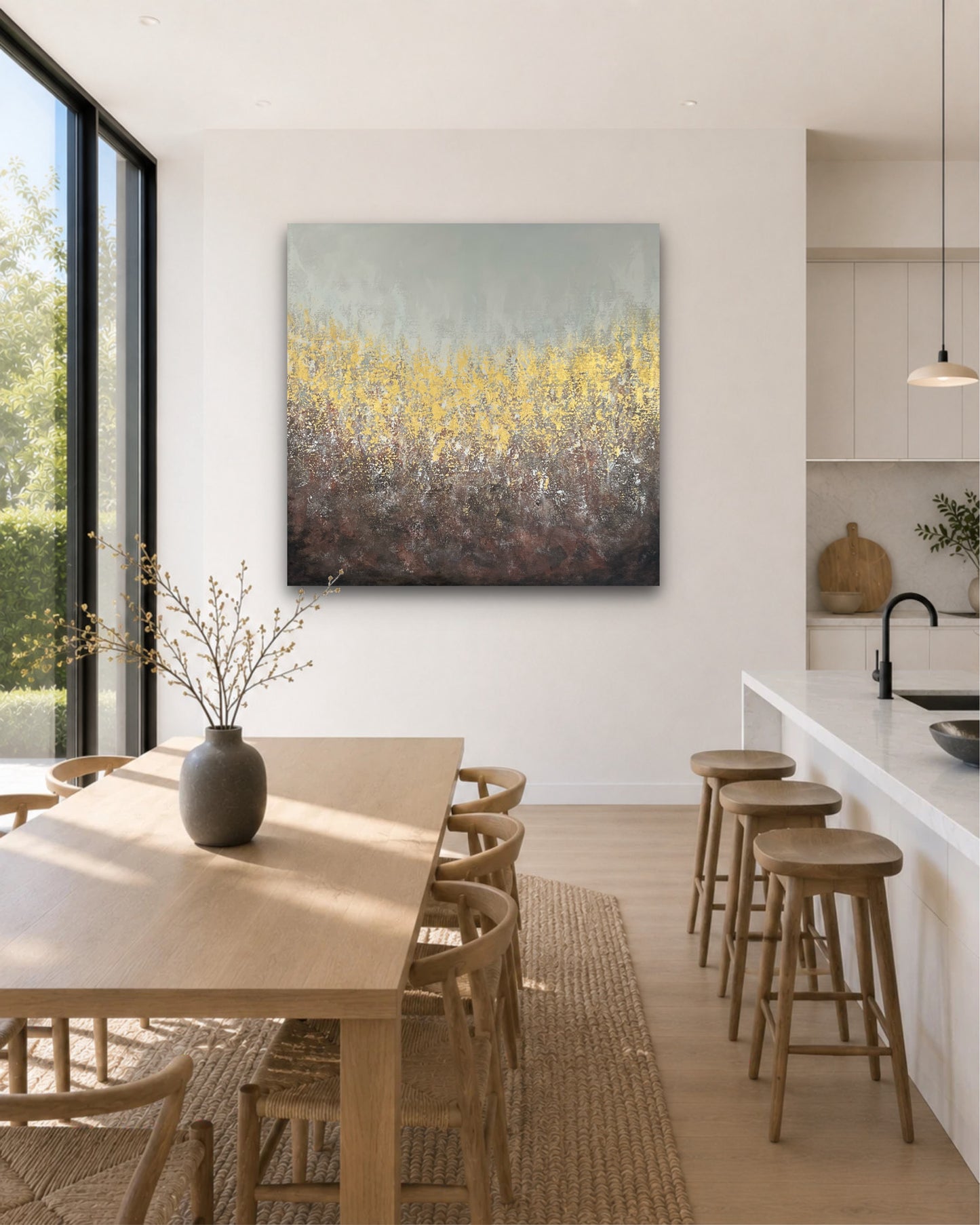 Abstraktus paveikslas "Stepė" 100*100 cm.