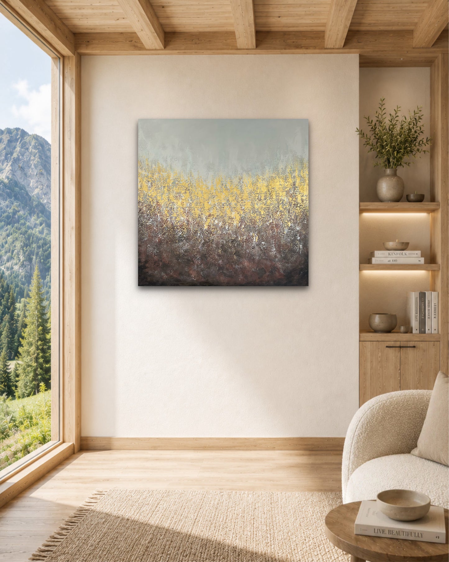 Abstraktus paveikslas "Stepė" 100*100 cm.