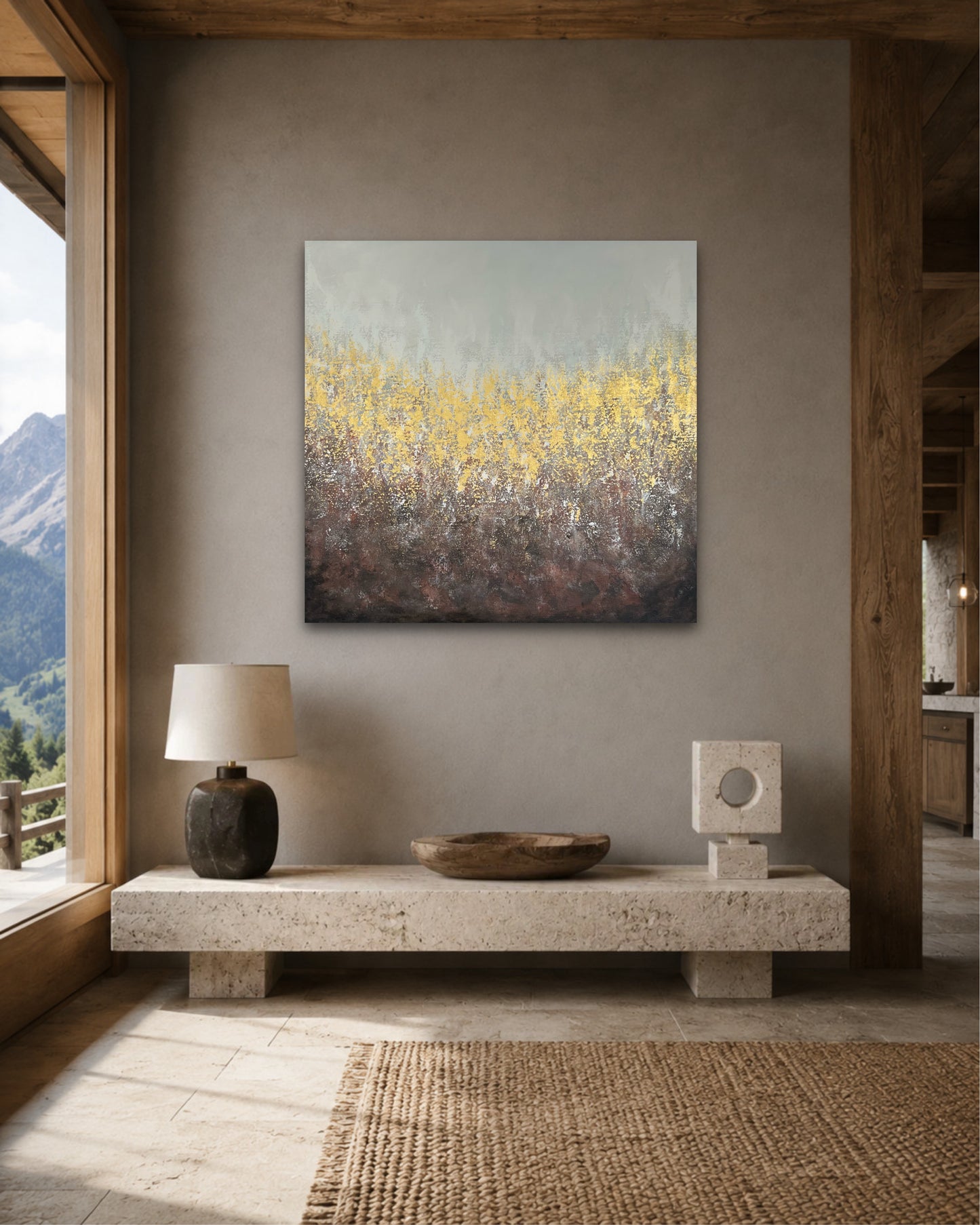 Abstraktus paveikslas "Stepė" 100*100 cm.