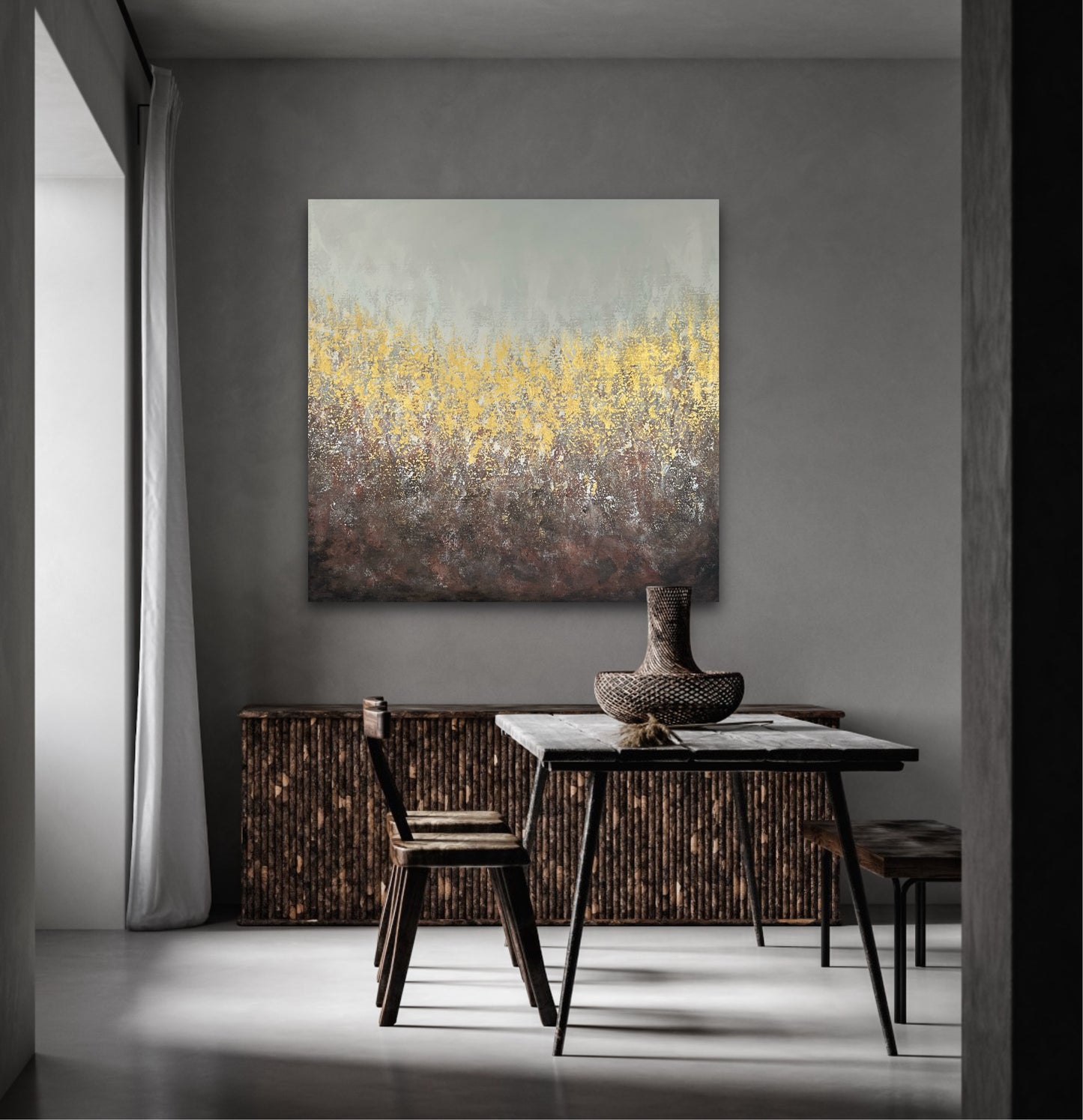 Abstraktus paveikslas "Stepė" 100*100 cm.