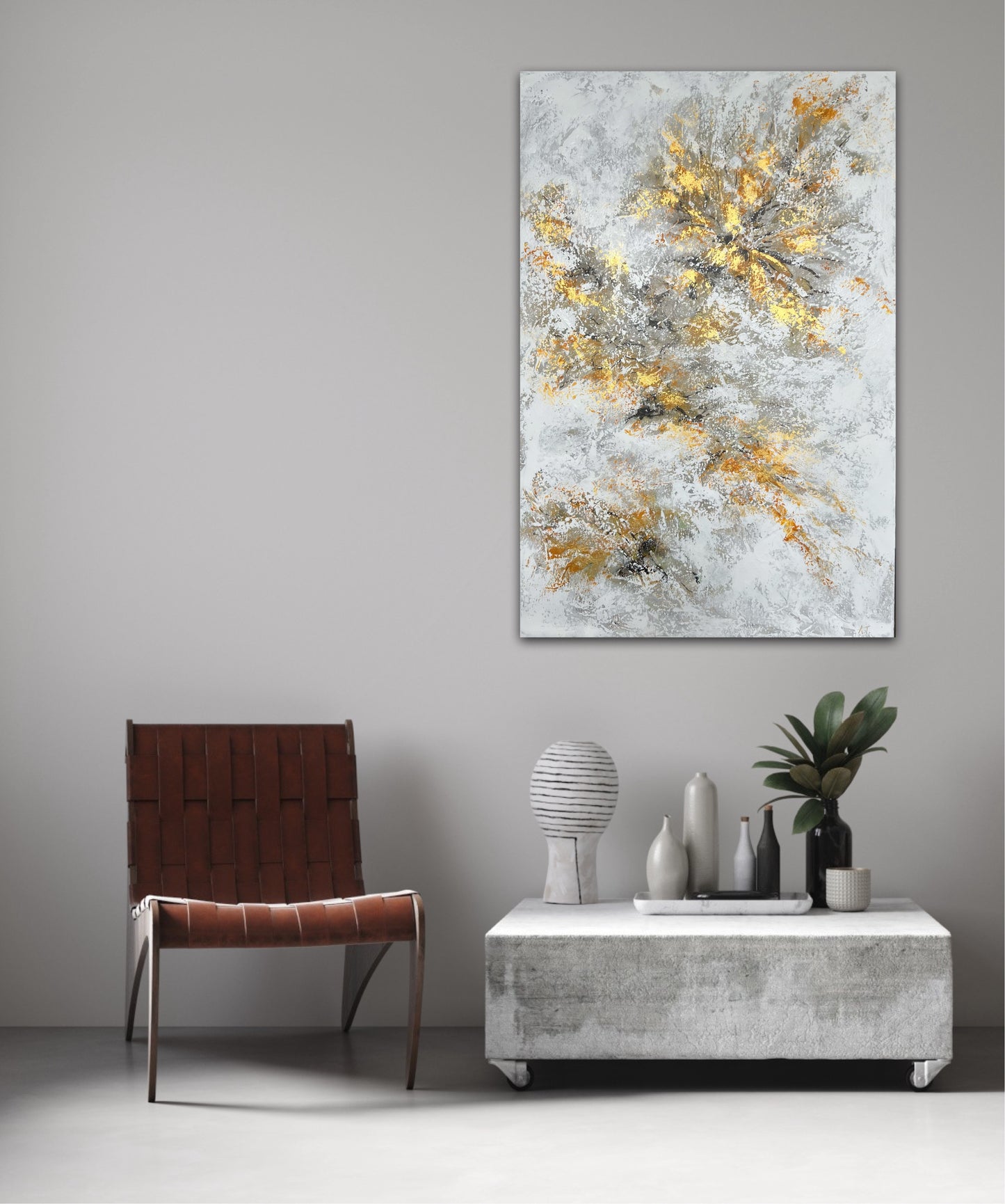 Abstraktus, vienetinis paveikslas interjerui "Šiluma" 60*90cm