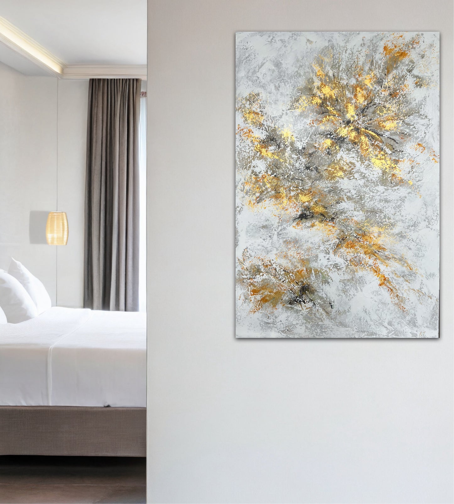 Abstraktus, vienetinis paveikslas interjerui "Šiluma" 60*90cm