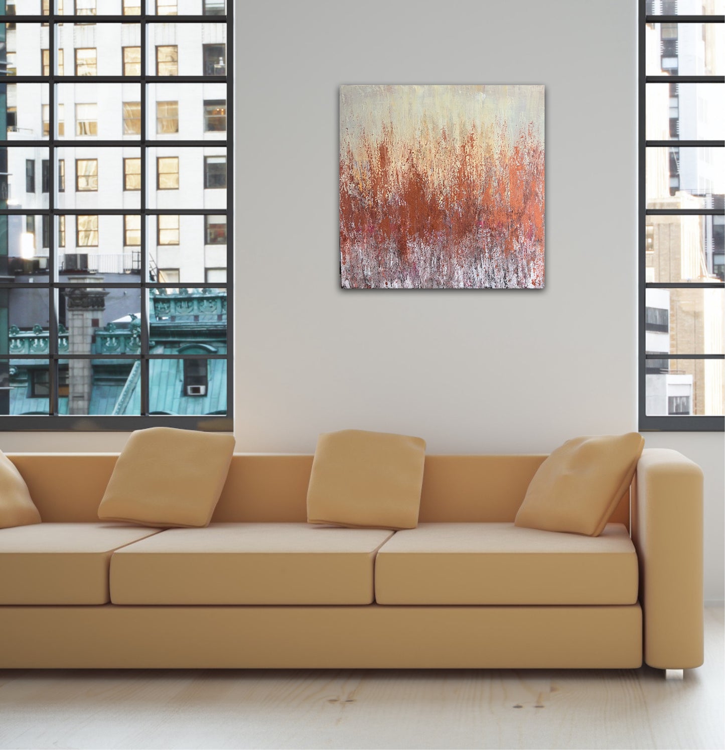 Abstrakcija " Ochros šokis" 50*50cm