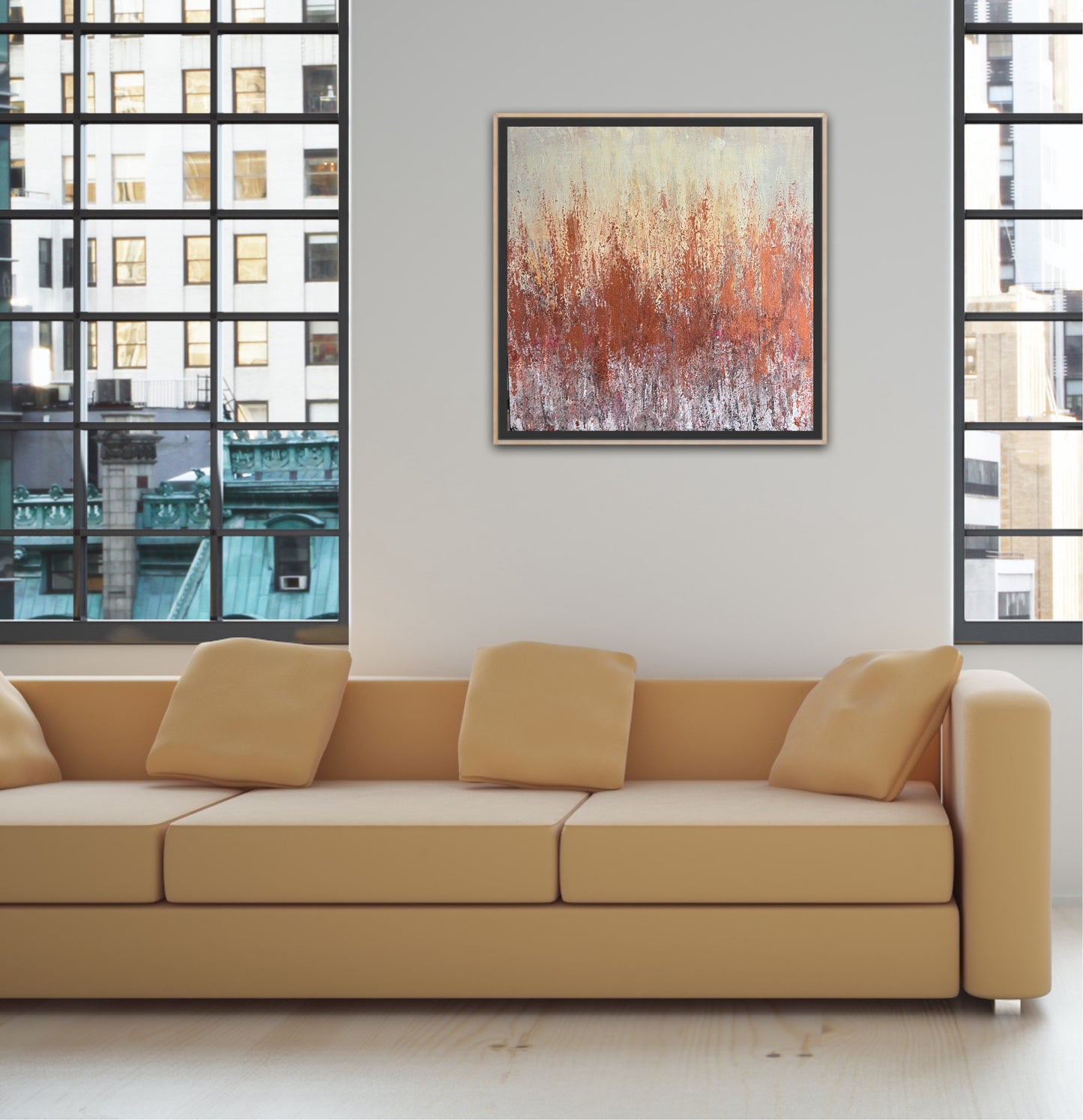 Abstrakcija " Ochros šokis" 50*50cm