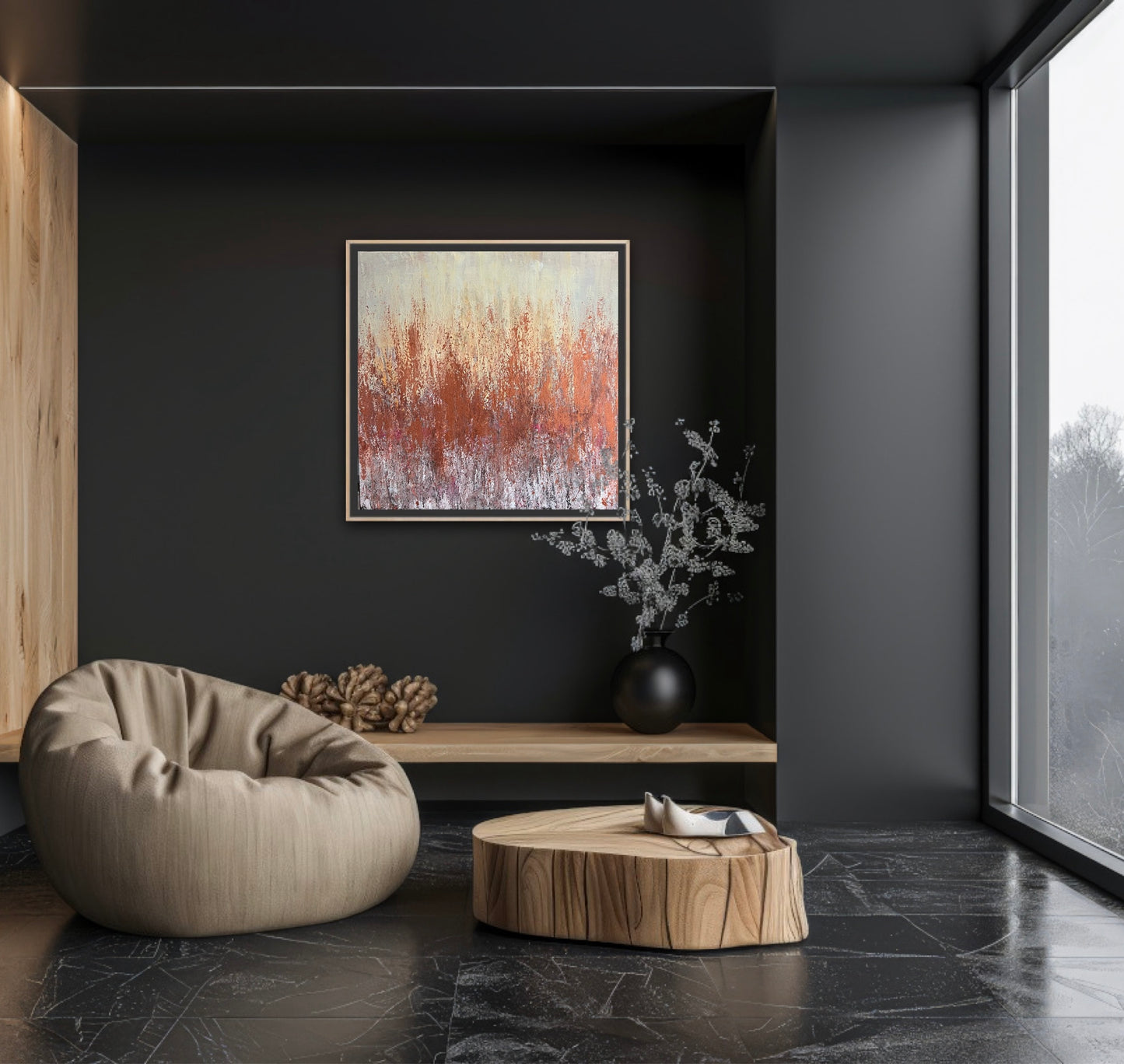 Abstrakcija " Ochros šokis" 50*50cm