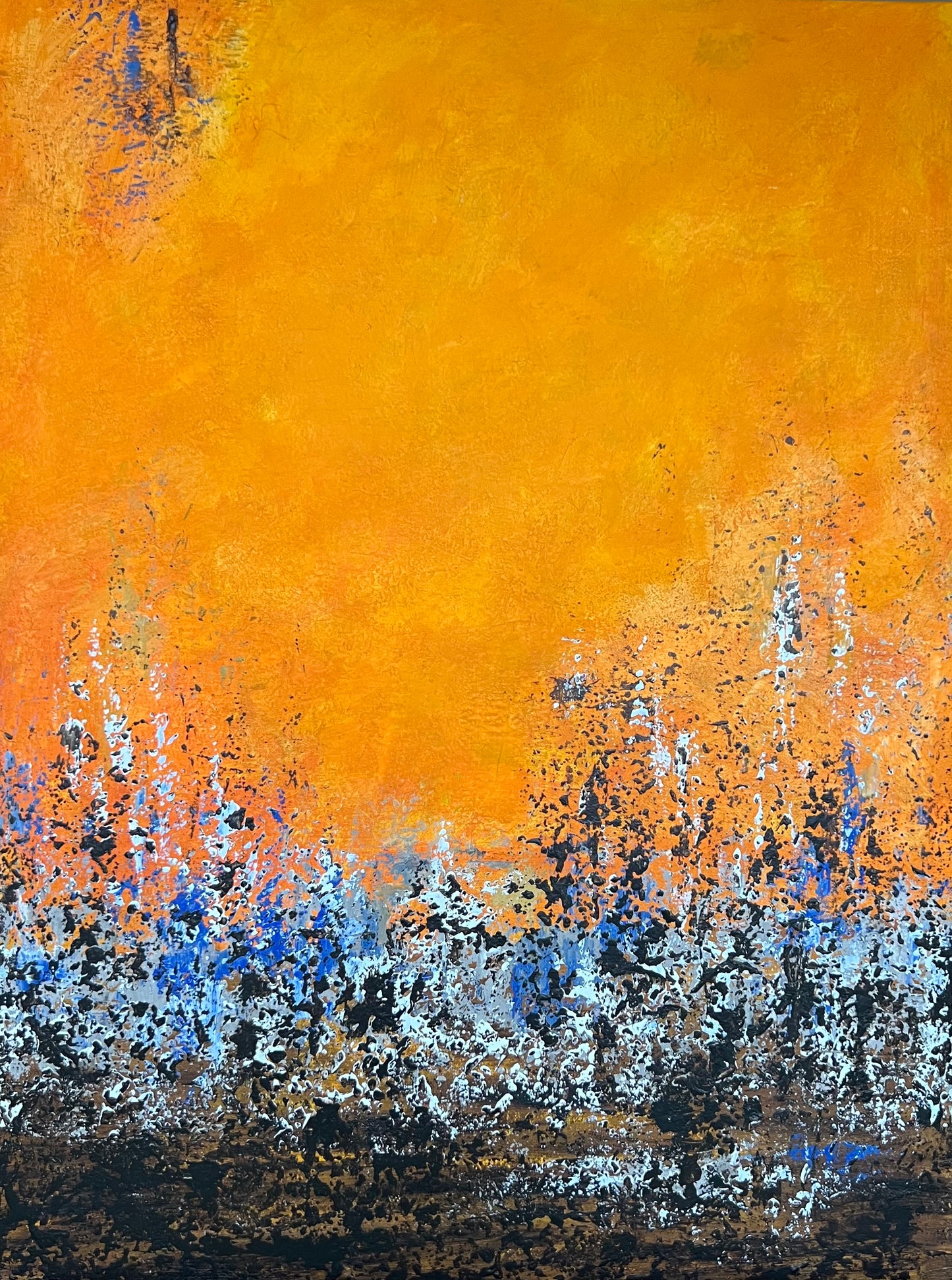 Abstraktus paveikslas "Dykumų saulė" Dydis 60*80, akrilas ant drobės.