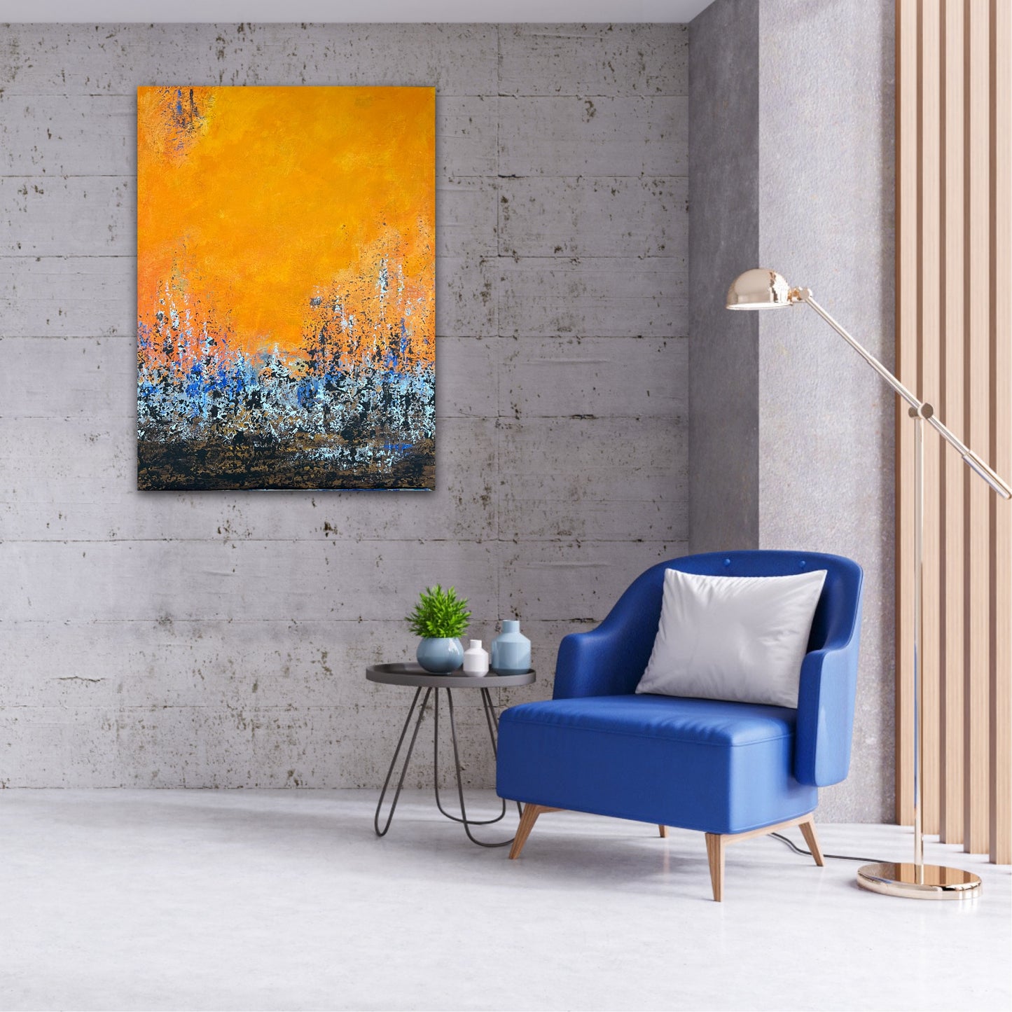 Abstraktus paveikslas "Dykumų saulė" Dydis 60*80, akrilas ant drobės.