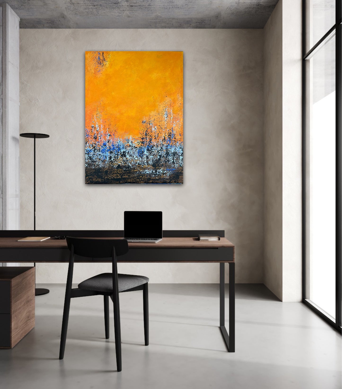 Abstraktus paveikslas "Dykumų saulė" Dydis 60*80, akrilas ant drobės.