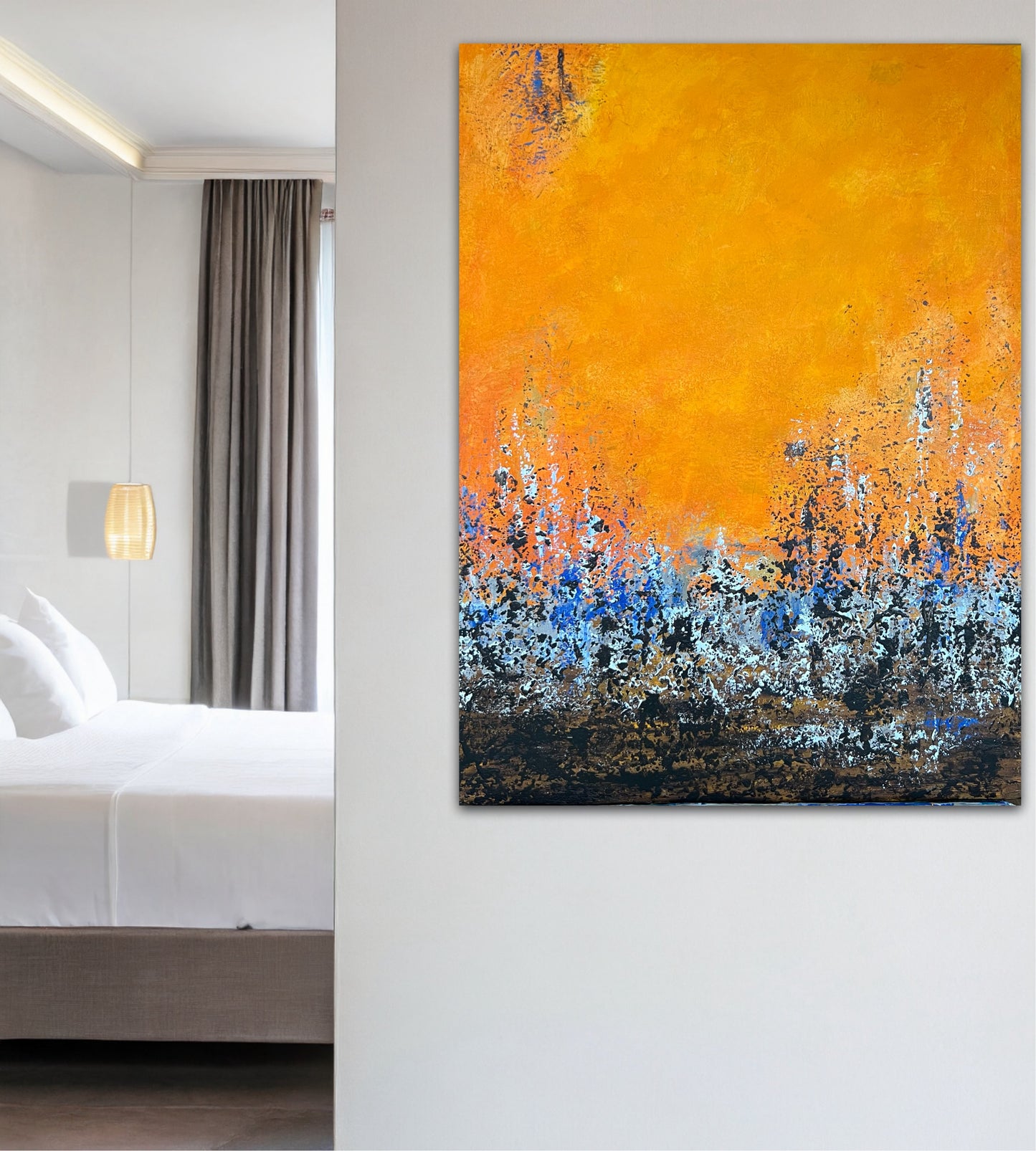 Abstraktus paveikslas "Dykumų saulė" Dydis 60*80, akrilas ant drobės.