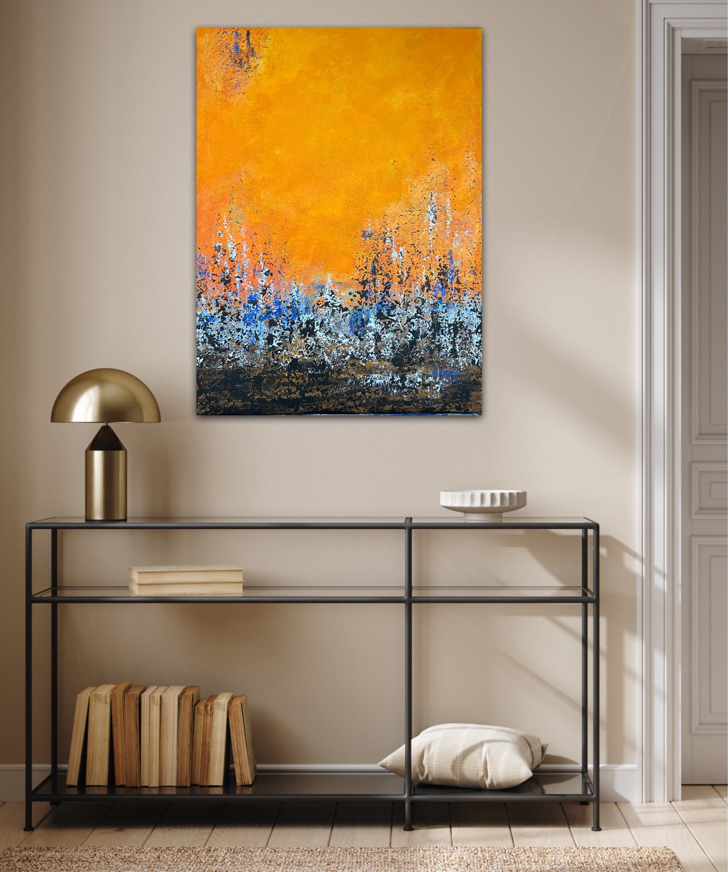 Abstraktus paveikslas "Dykumų saulė" Dydis 60*80, akrilas ant drobės.