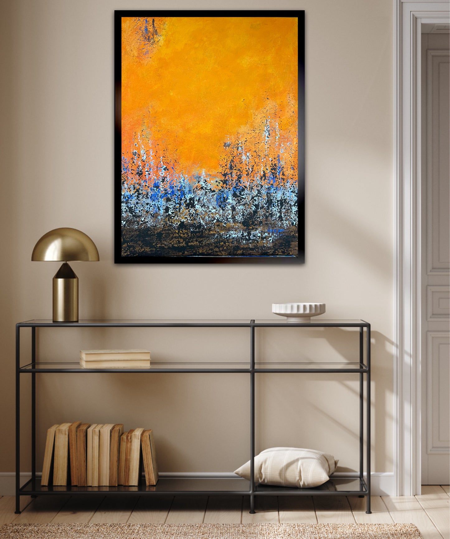 Abstraktus paveikslas "Dykumų saulė" Dydis 60*80, akrilas ant drobės.