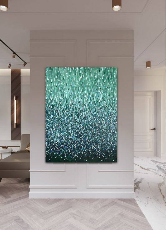 „Minčių lietus“ – abstraktus paveikslas (100x130 cm)