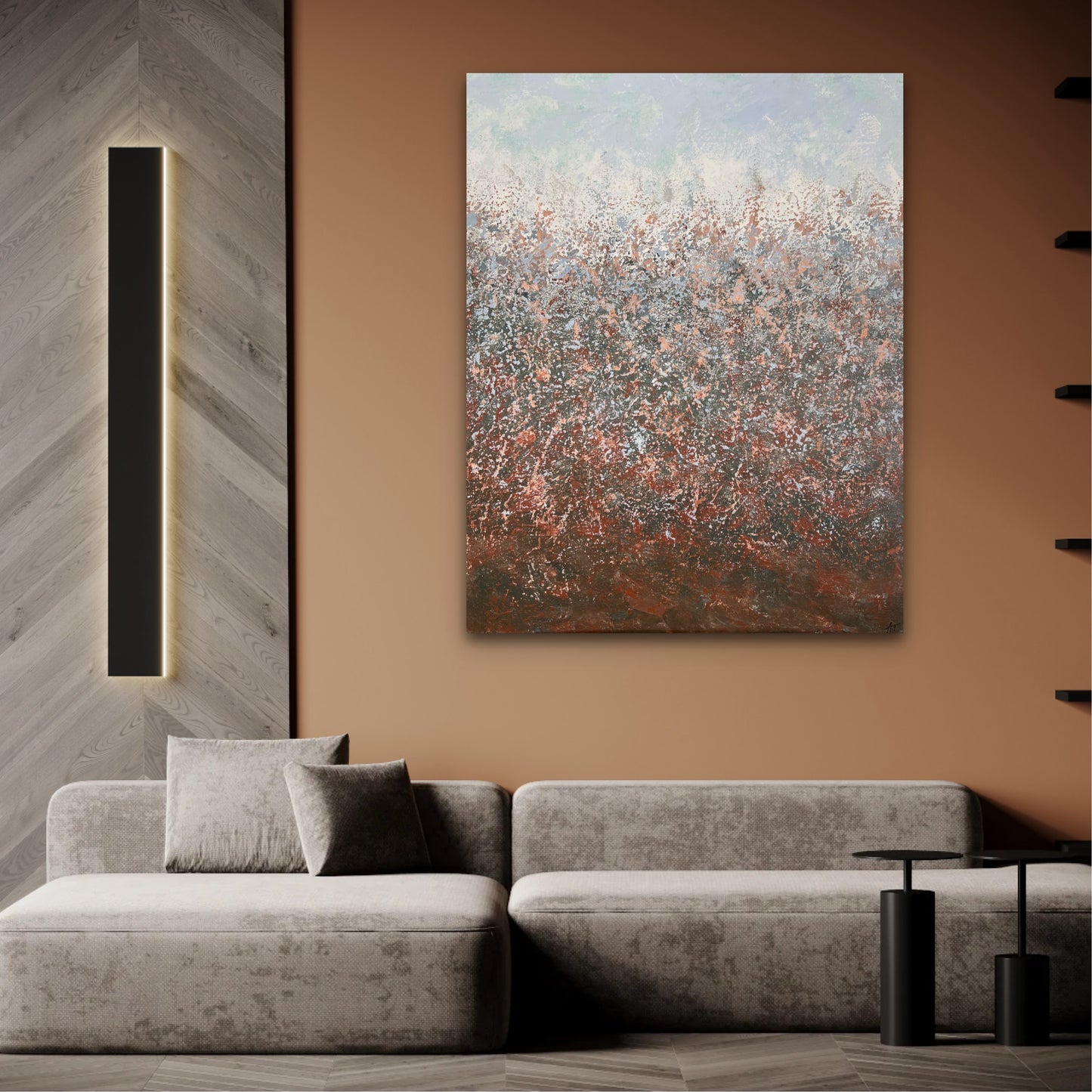 Abstraktus paveikslas "Žemės ir dangaus dialogas" 80*100cm