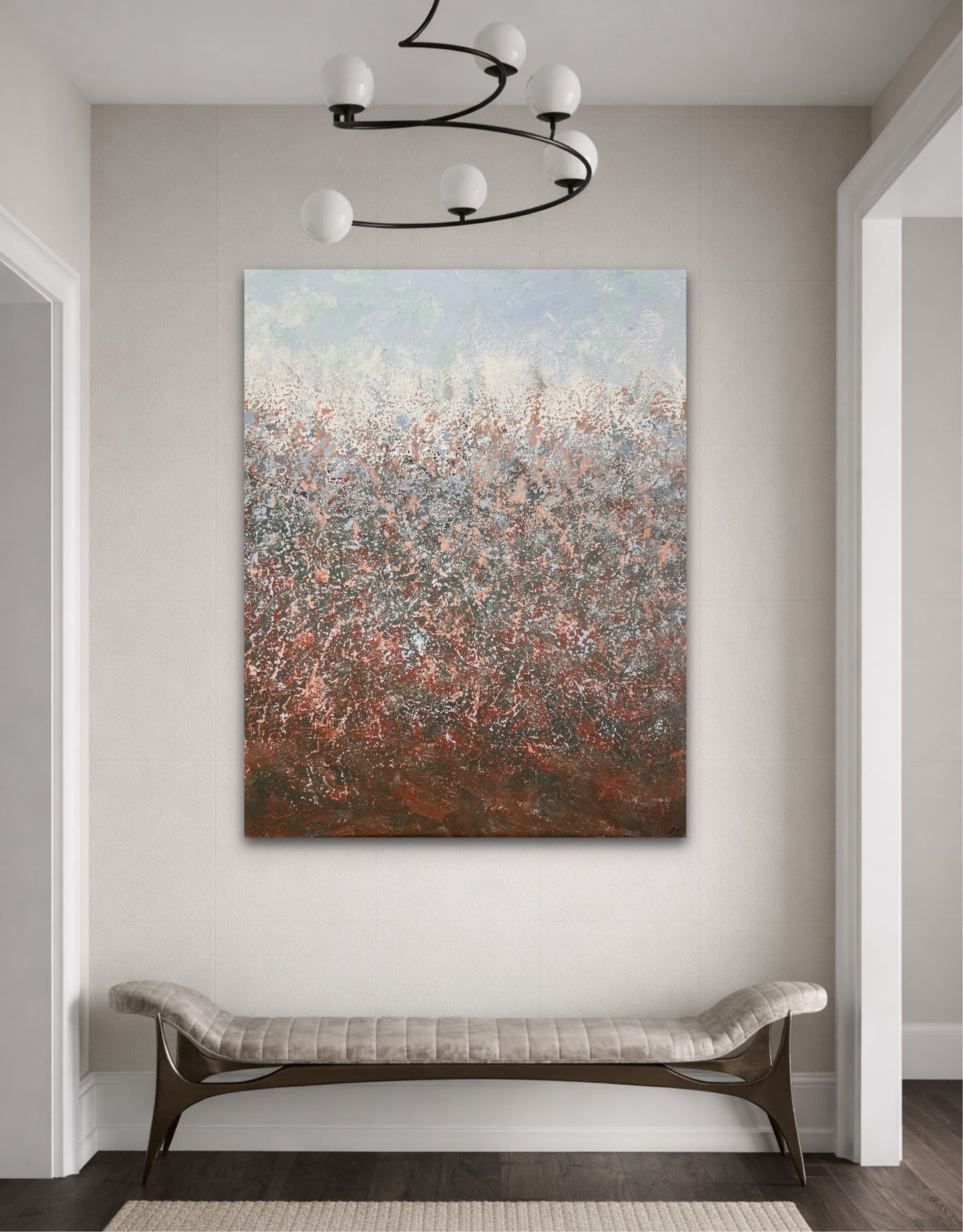 Abstraktus paveikslas "Žemės ir dangaus dialogas" 80*100cm