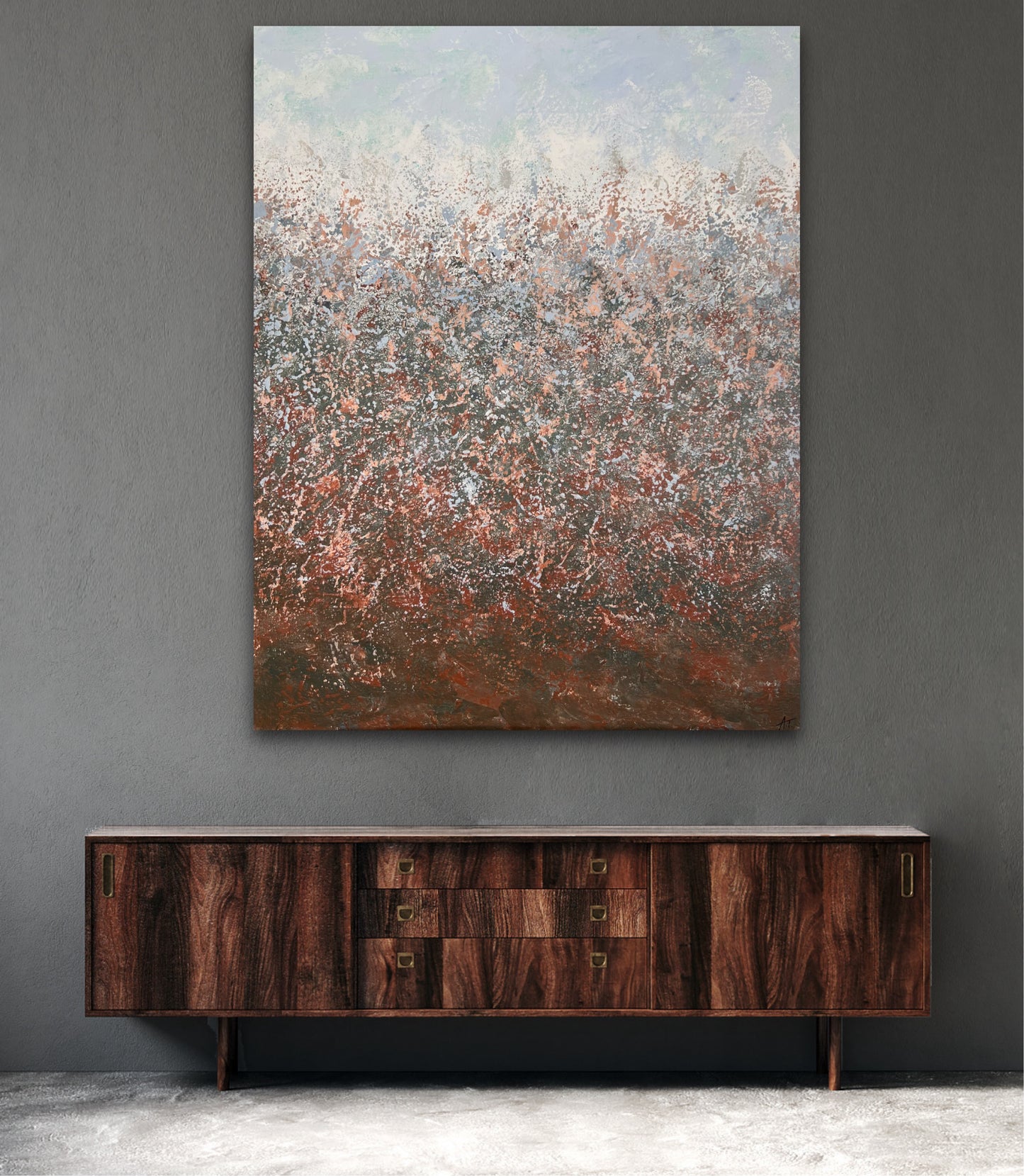 Abstraktus paveikslas "Žemės ir dangaus dialogas" 80*100cm