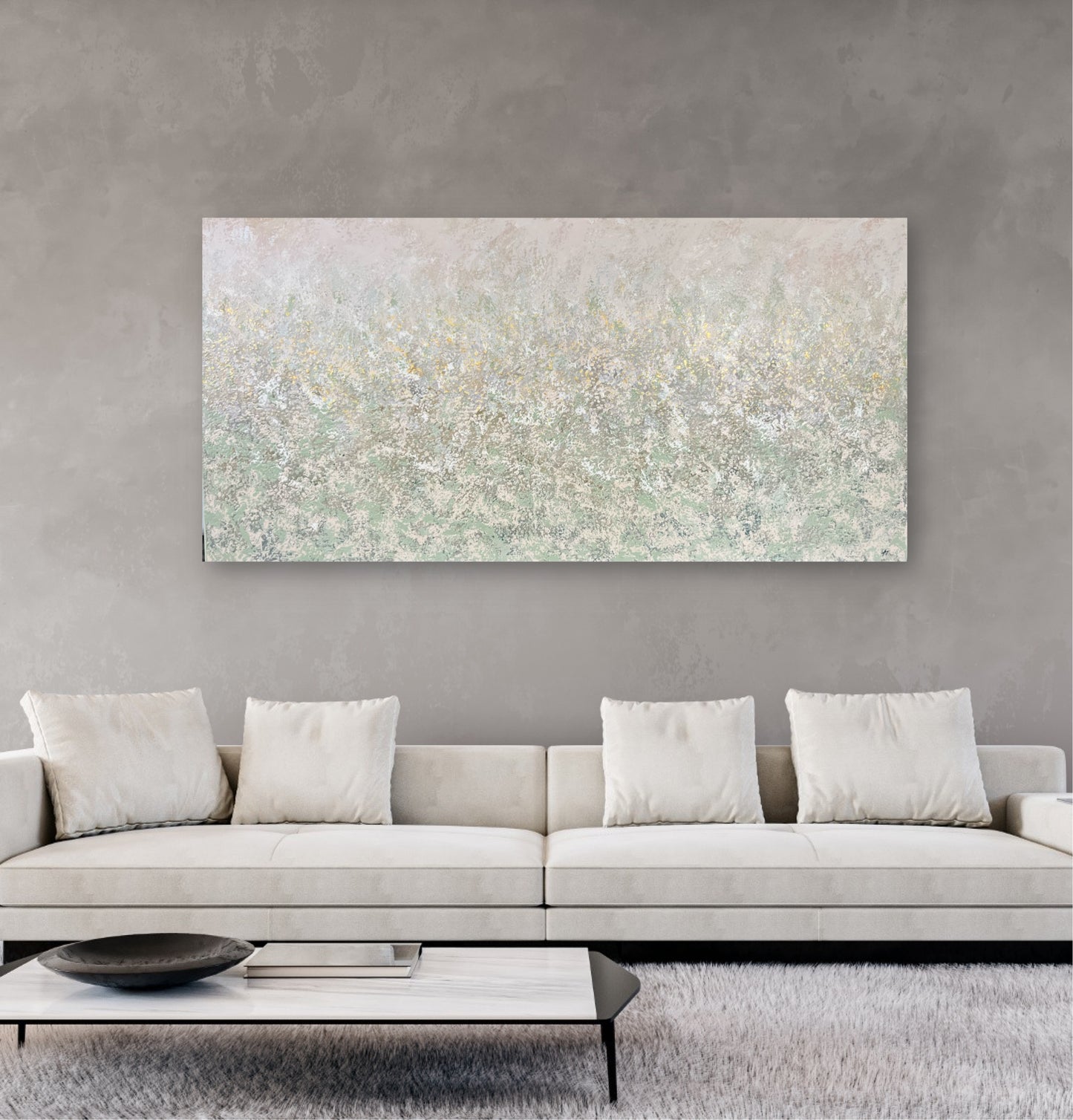 Vienetinis abstraktus paveikslas „Švelnumo galia“ 80x160 cm