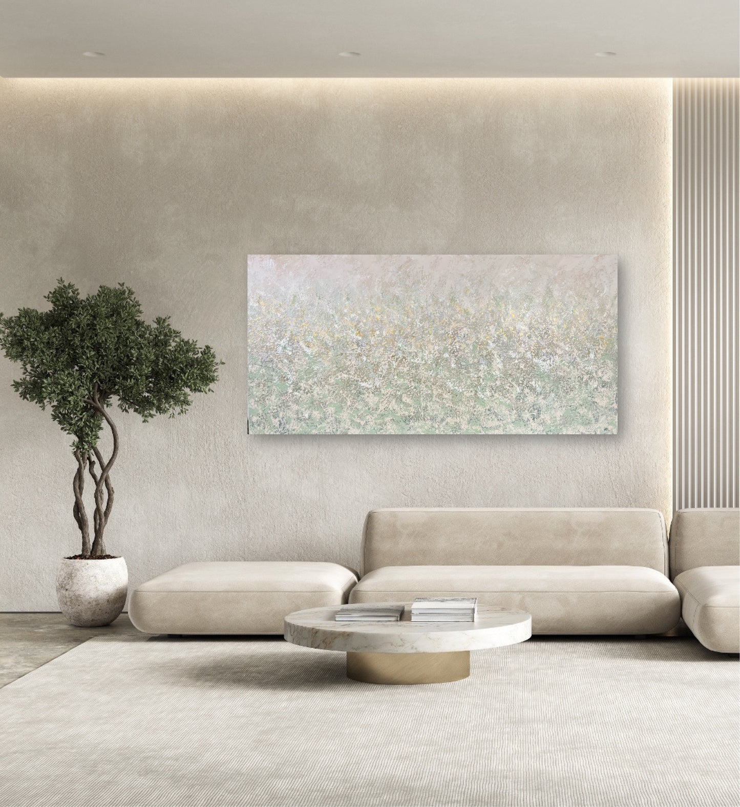Vienetinis abstraktus paveikslas „Švelnumo galia“ 80x160 cm