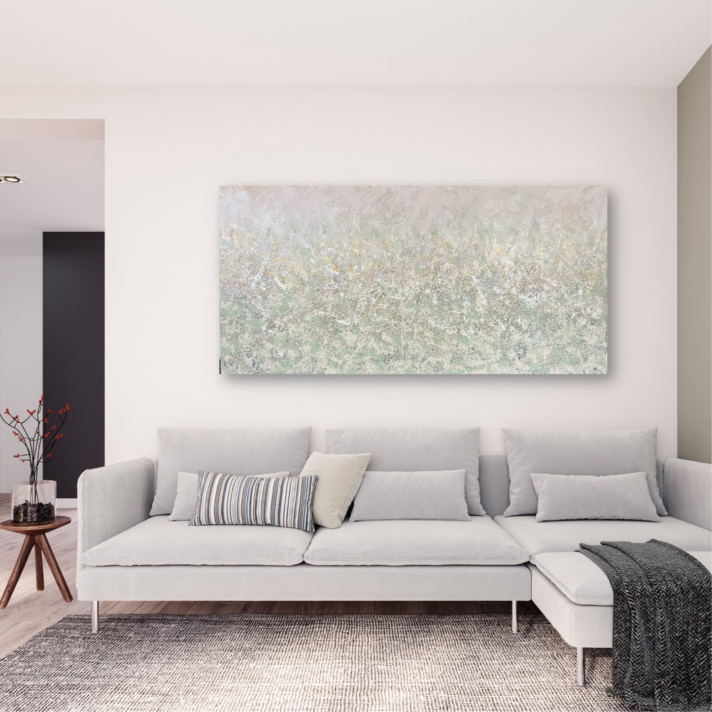 Vienetinis abstraktus paveikslas „Švelnumo galia“ 80x160 cm