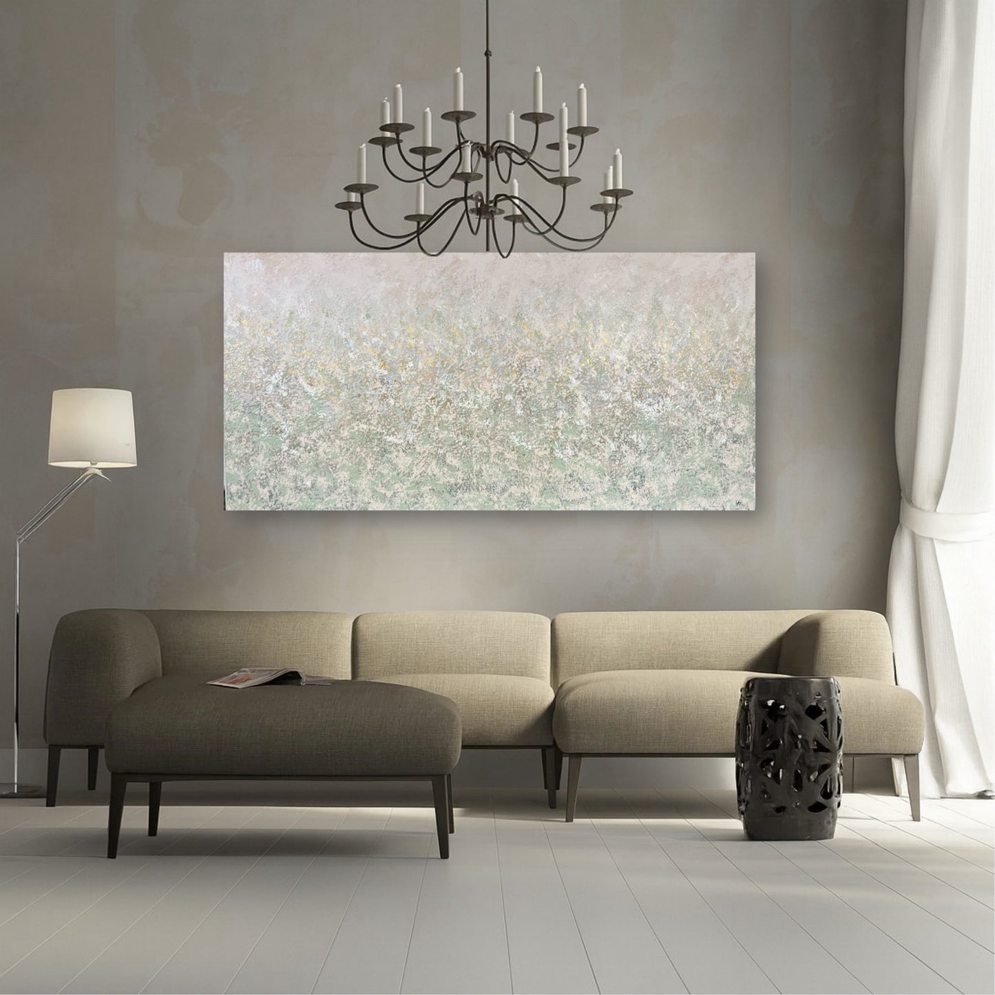 Vienetinis abstraktus paveikslas „Švelnumo galia“ 80x160 cm