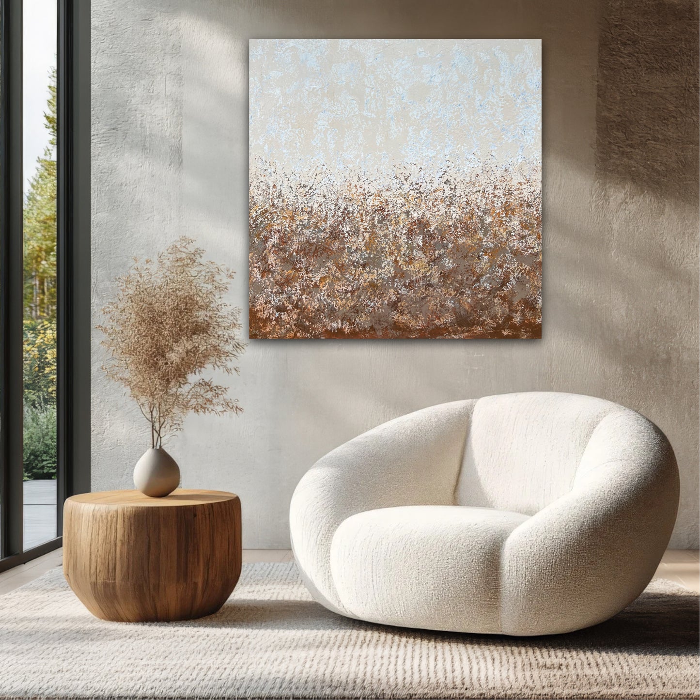 "Žemės kalba"  vienetinis darbas. Akrilas ant drobės, 90*90cm.