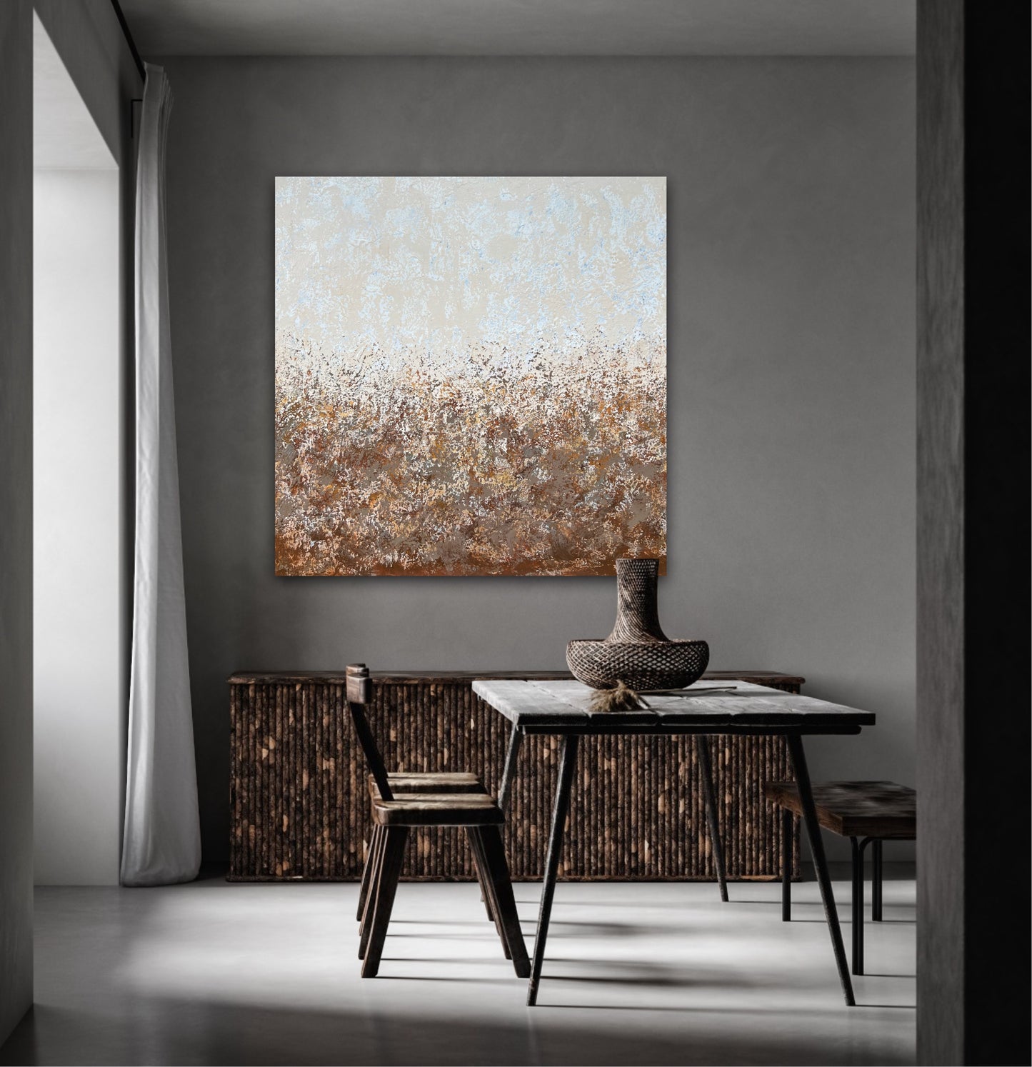 "Žemės kalba"  vienetinis darbas. Akrilas ant drobės, 90*90cm.