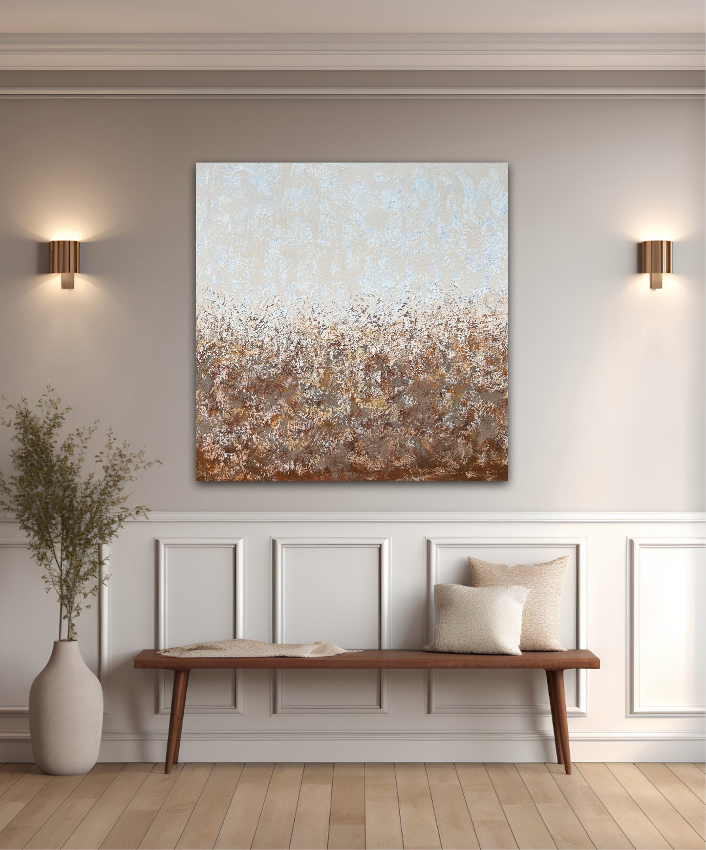 "Žemės kalba"  vienetinis darbas. Akrilas ant drobės, 90*90cm.