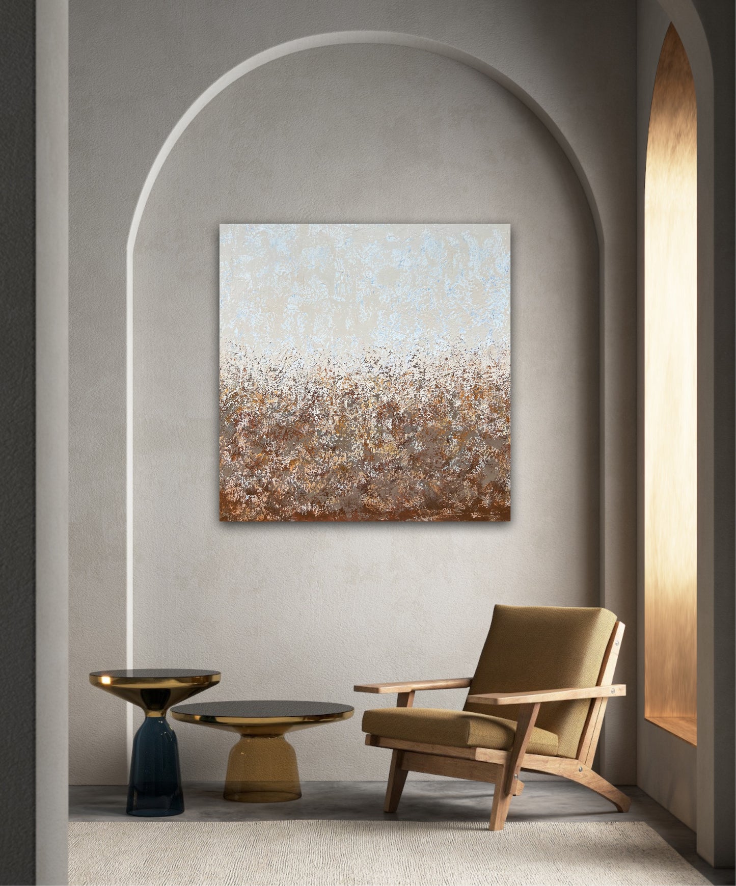 "Žemės kalba"  vienetinis darbas. Akrilas ant drobės, 90*90cm.