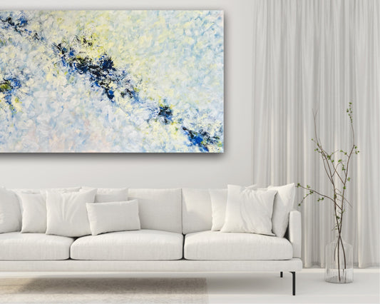 "Tobulas laikas" vienetinis,  abstraktus paveikslas namams.  Dydis 90*150cm.