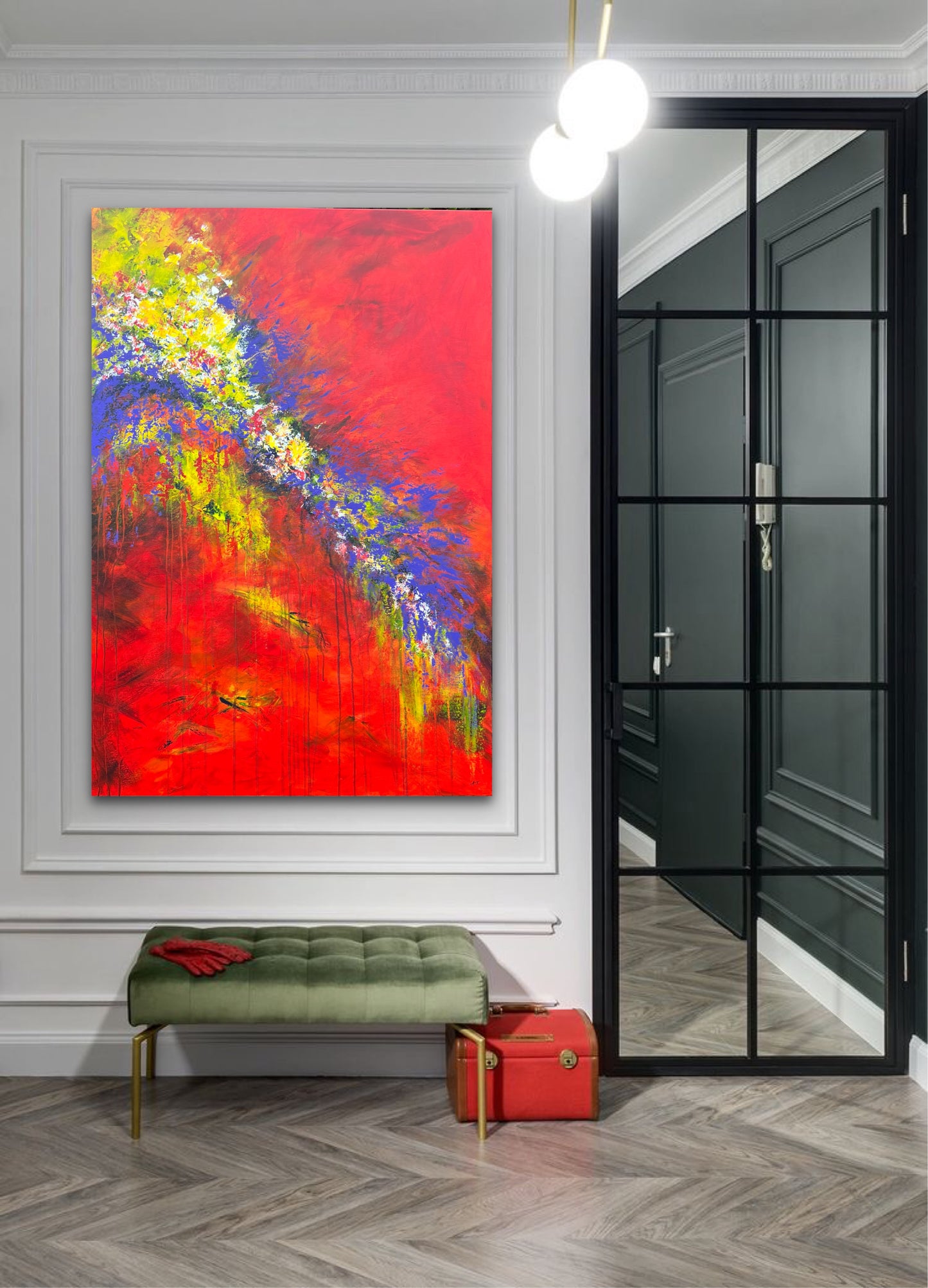 "Žydinčios gelmės" 90*130cm, vienetinis paveikslas