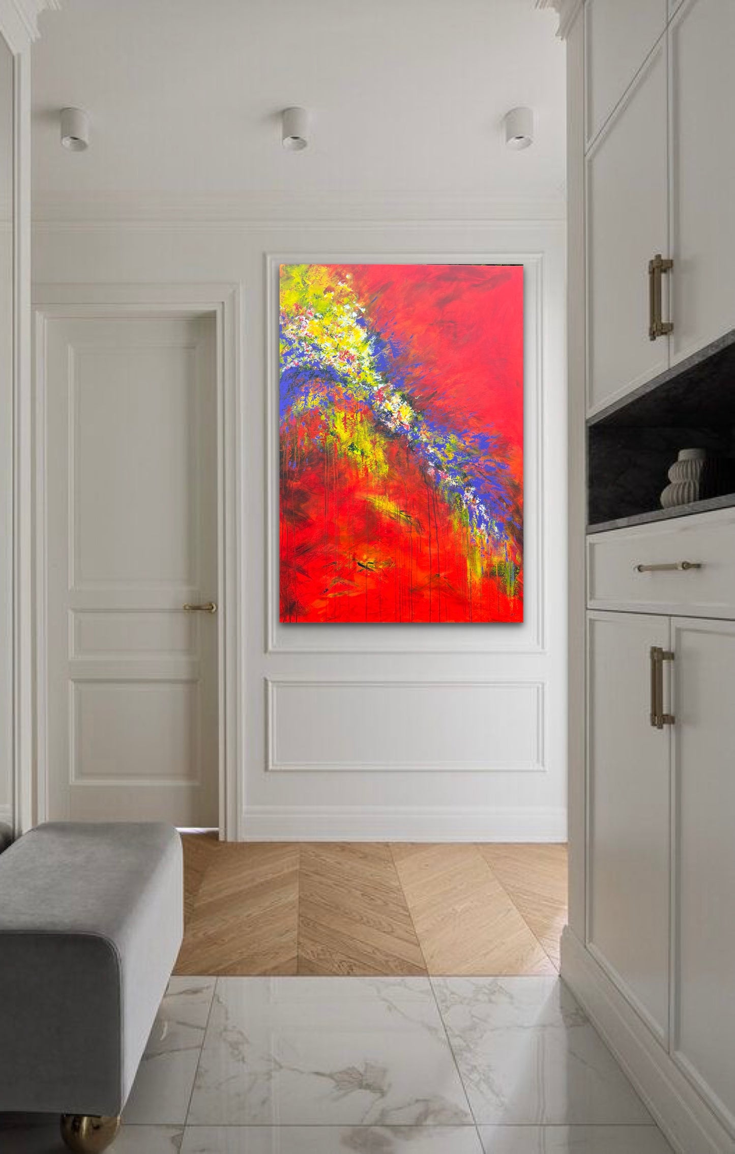 "Žydinčios gelmės" 90*130cm, vienetinis paveikslas