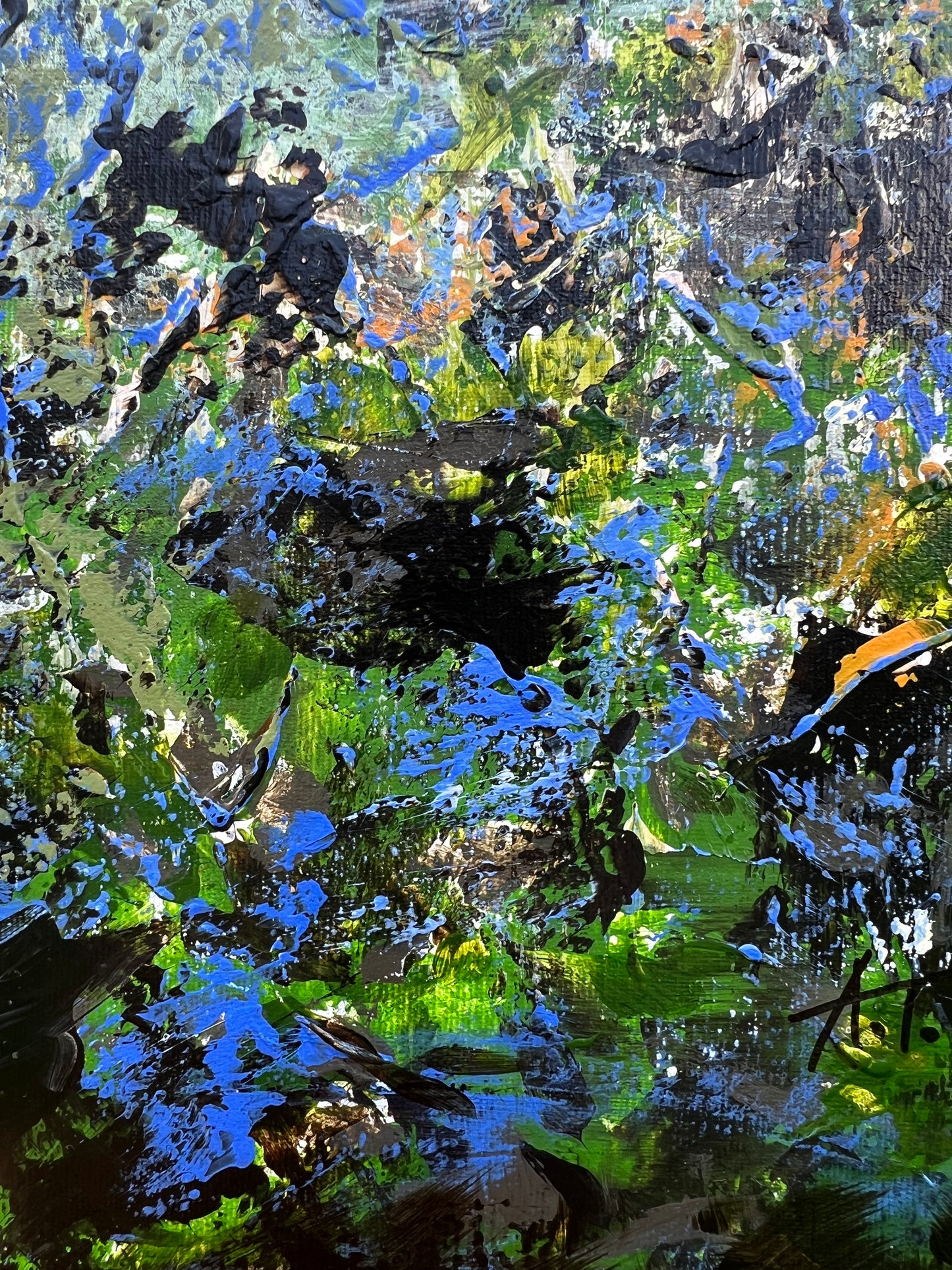 Modernus, abstraktus paveikslas "Miško pasaka" 100*130cm.