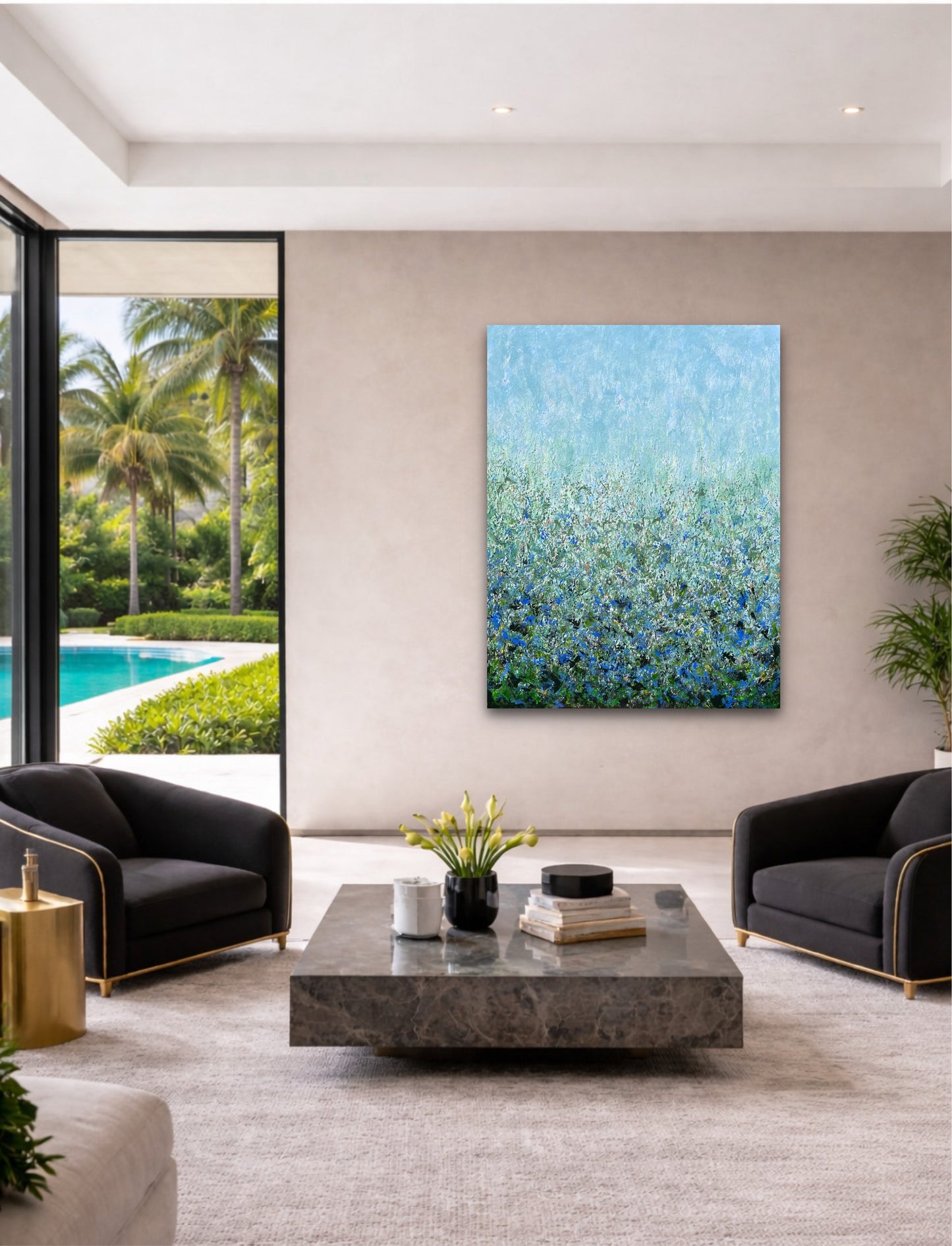 Modernus, abstraktus paveikslas "Miško pasaka" 100*130cm.