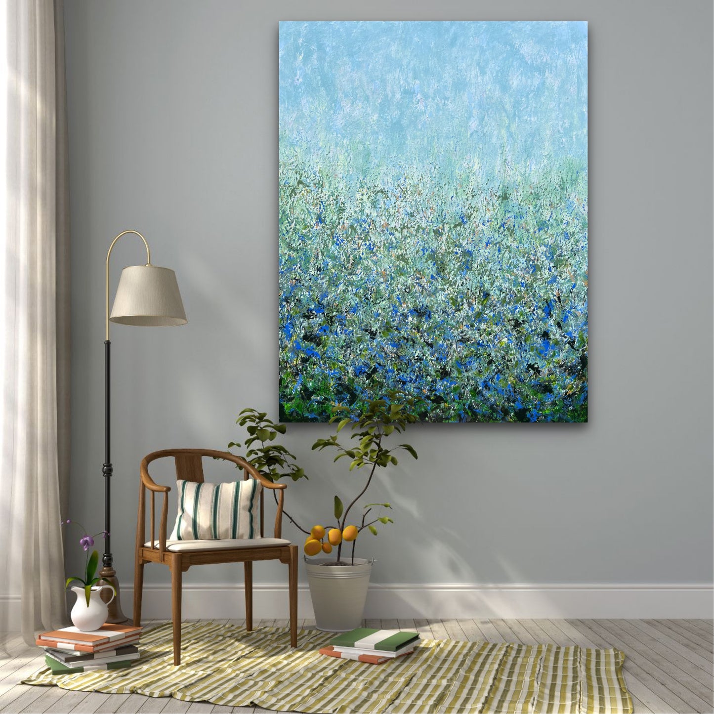 Modernus, abstraktus paveikslas "Miško pasaka" 100*130cm.