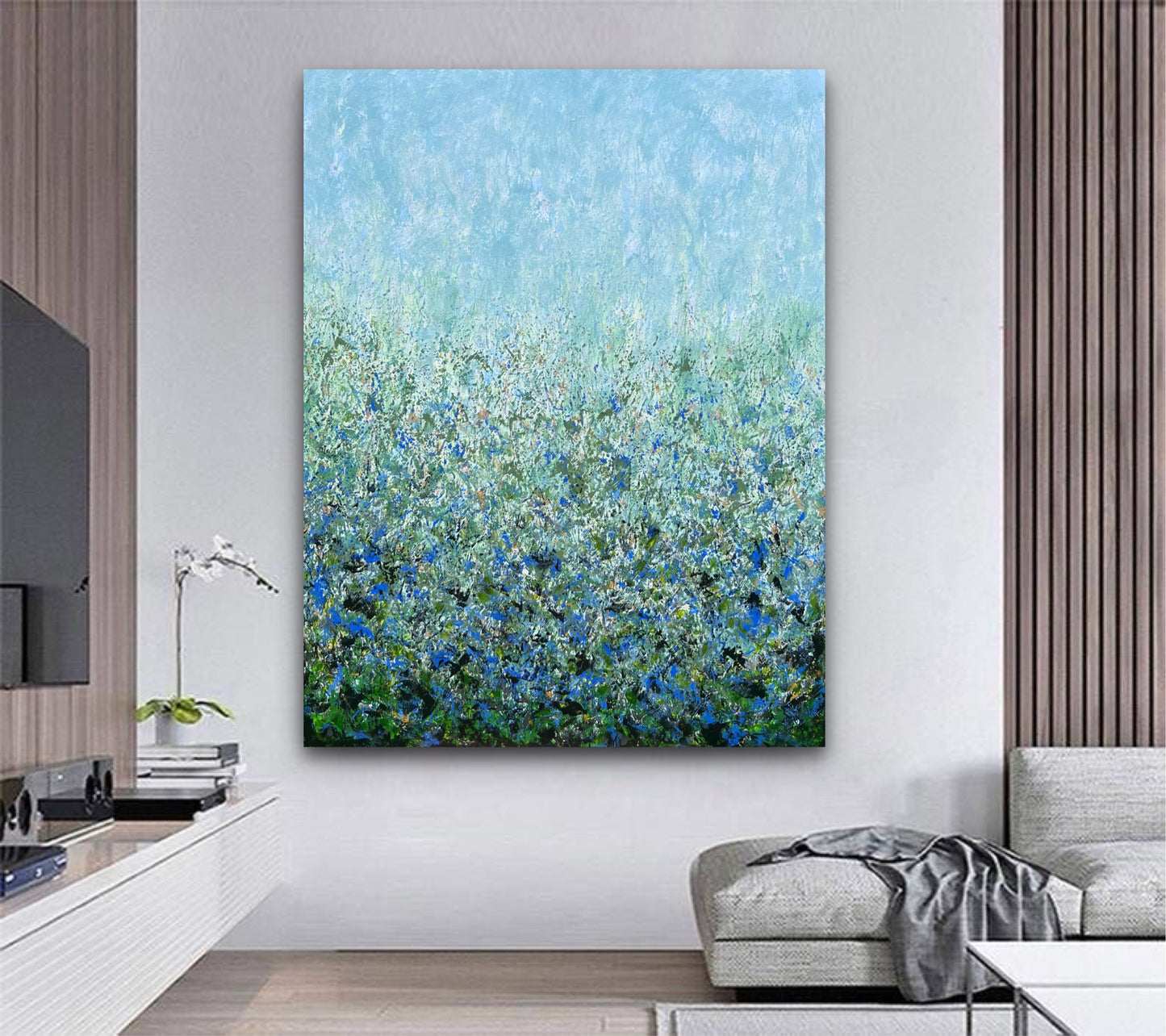 Modernus, abstraktus paveikslas "Miško pasaka" 100*130cm.