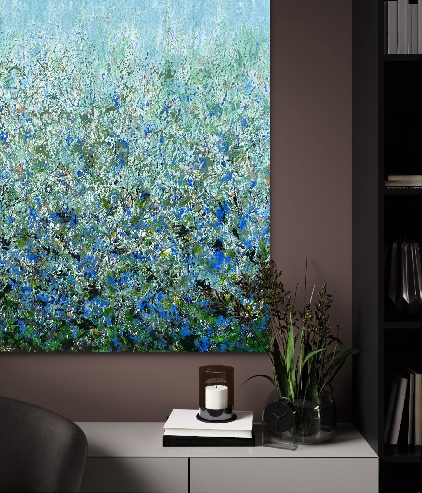 Modernus, abstraktus paveikslas "Miško pasaka" 100*130cm.