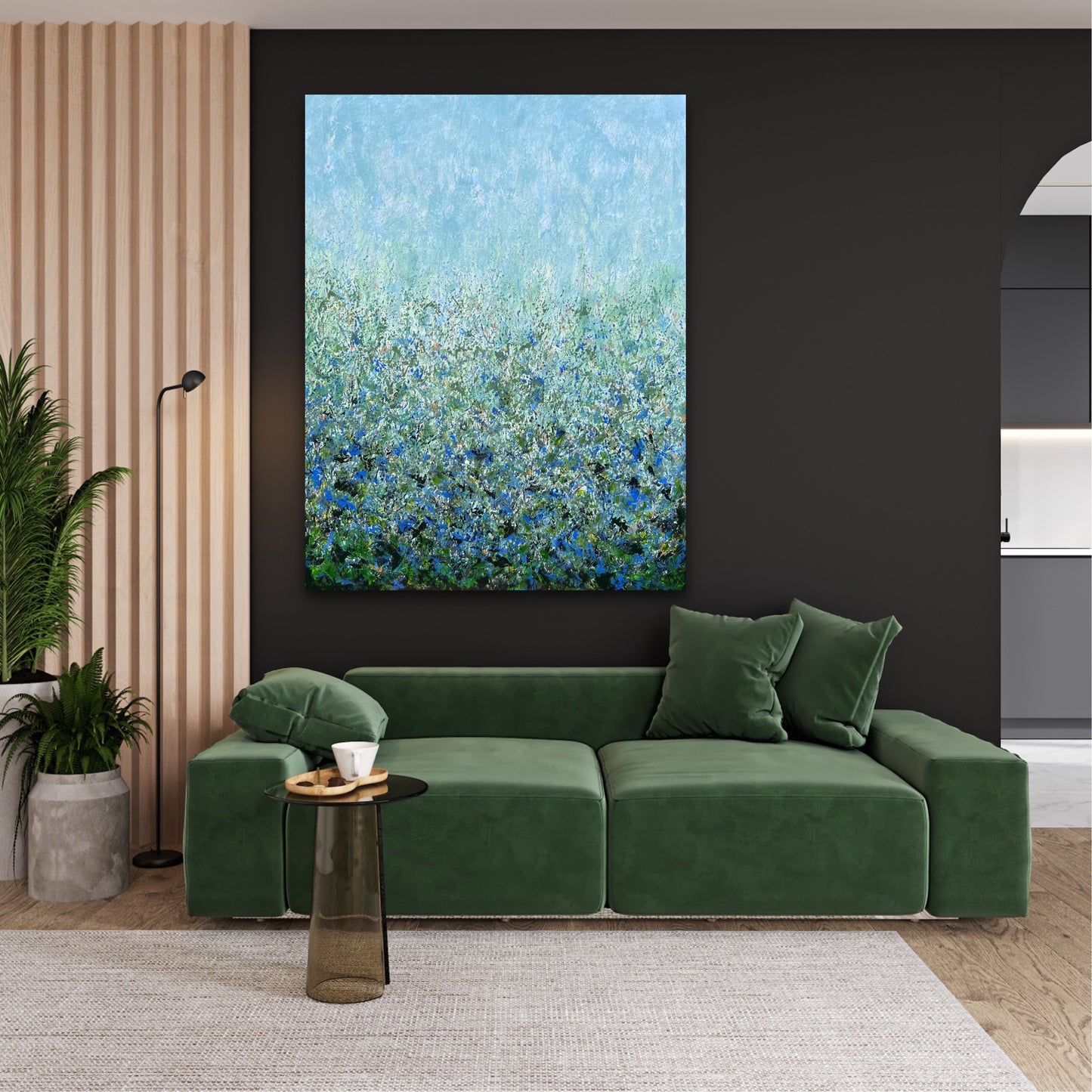 Modernus, abstraktus paveikslas "Miško pasaka" 100*130cm.