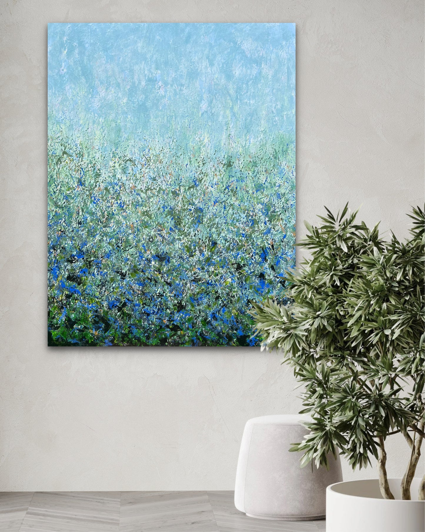 Modernus, abstraktus paveikslas "Miško pasaka" 100*130cm.