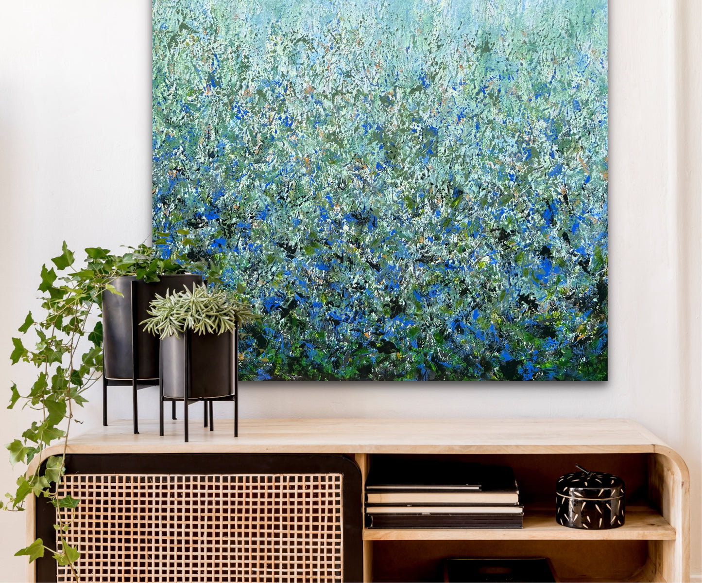 Modernus, abstraktus paveikslas "Miško pasaka" 100*130cm.
